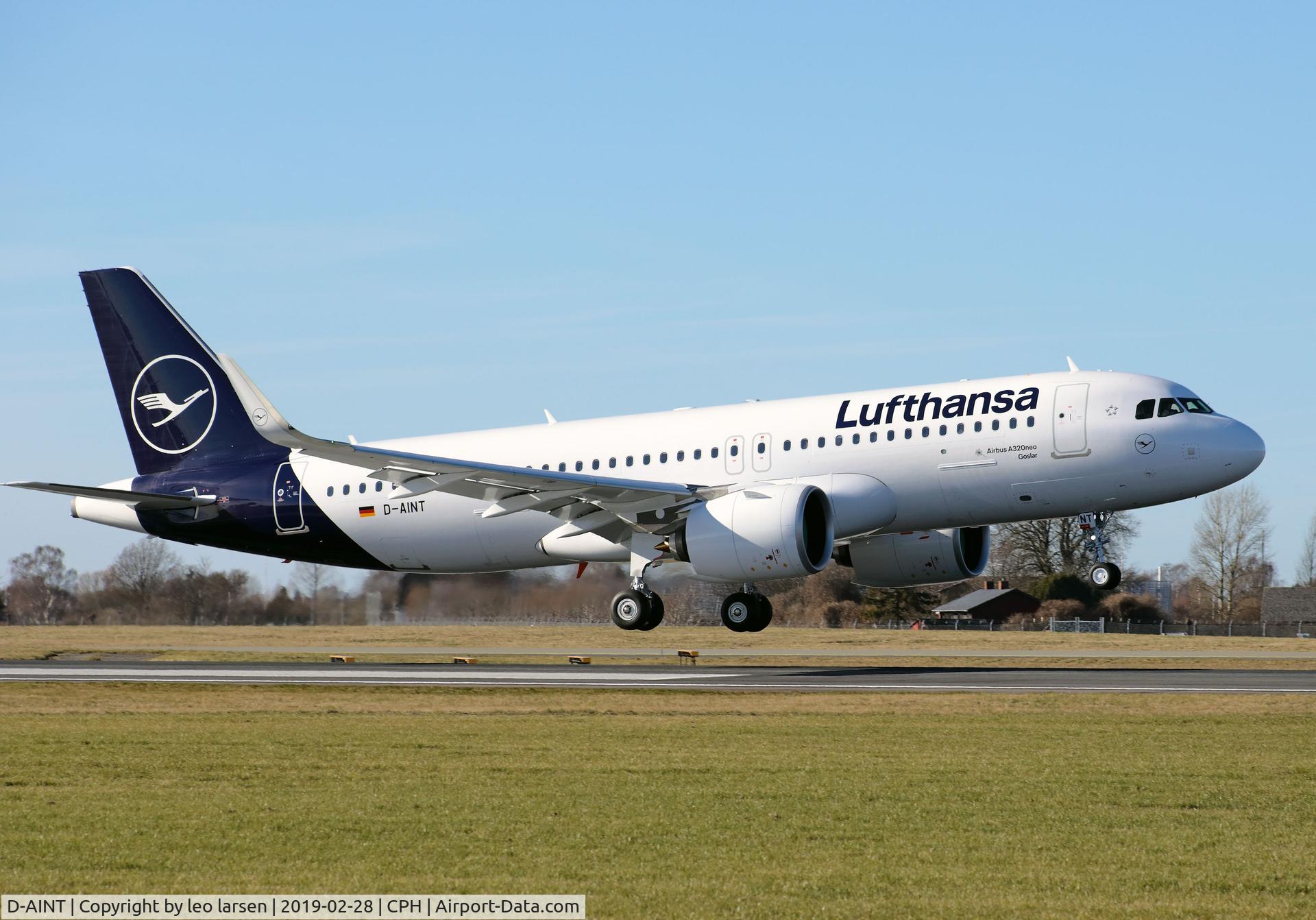 D-AINT, 2019 Airbus A320-271NEO C/N 8708, Copenhagen 28.2.2019 L/D R-04L