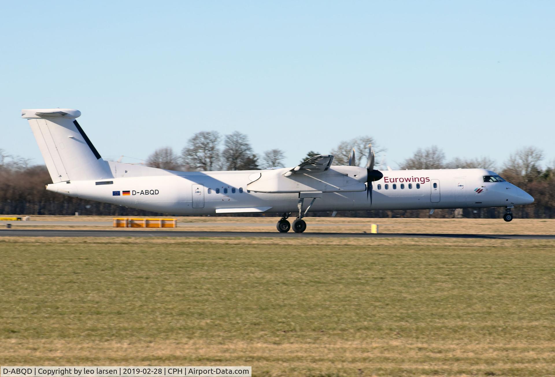 D-ABQD, 2009 De Havilland Canada DHC-8-402Q Dash 8 C/N 4234, Copenhagen 28.2.2019 L/D R-04L