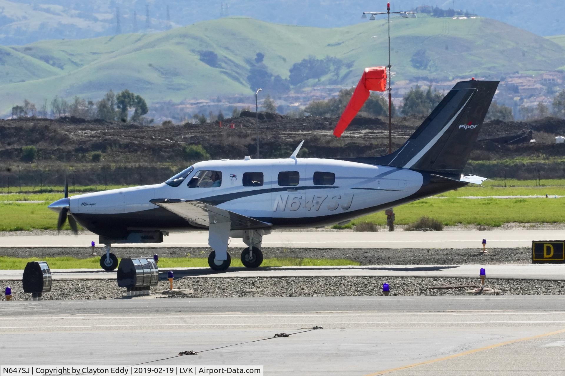 N647SJ, 2013 Piper PA-46-350P Malibu Mirage C/N 4636581, Livermore Airport California 2019.