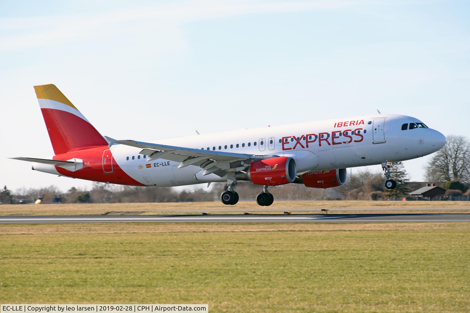 EC-LLE, 1999 Airbus A320-214 C/N 1119, Copenhagen 28.2.2019 L/D R-04L