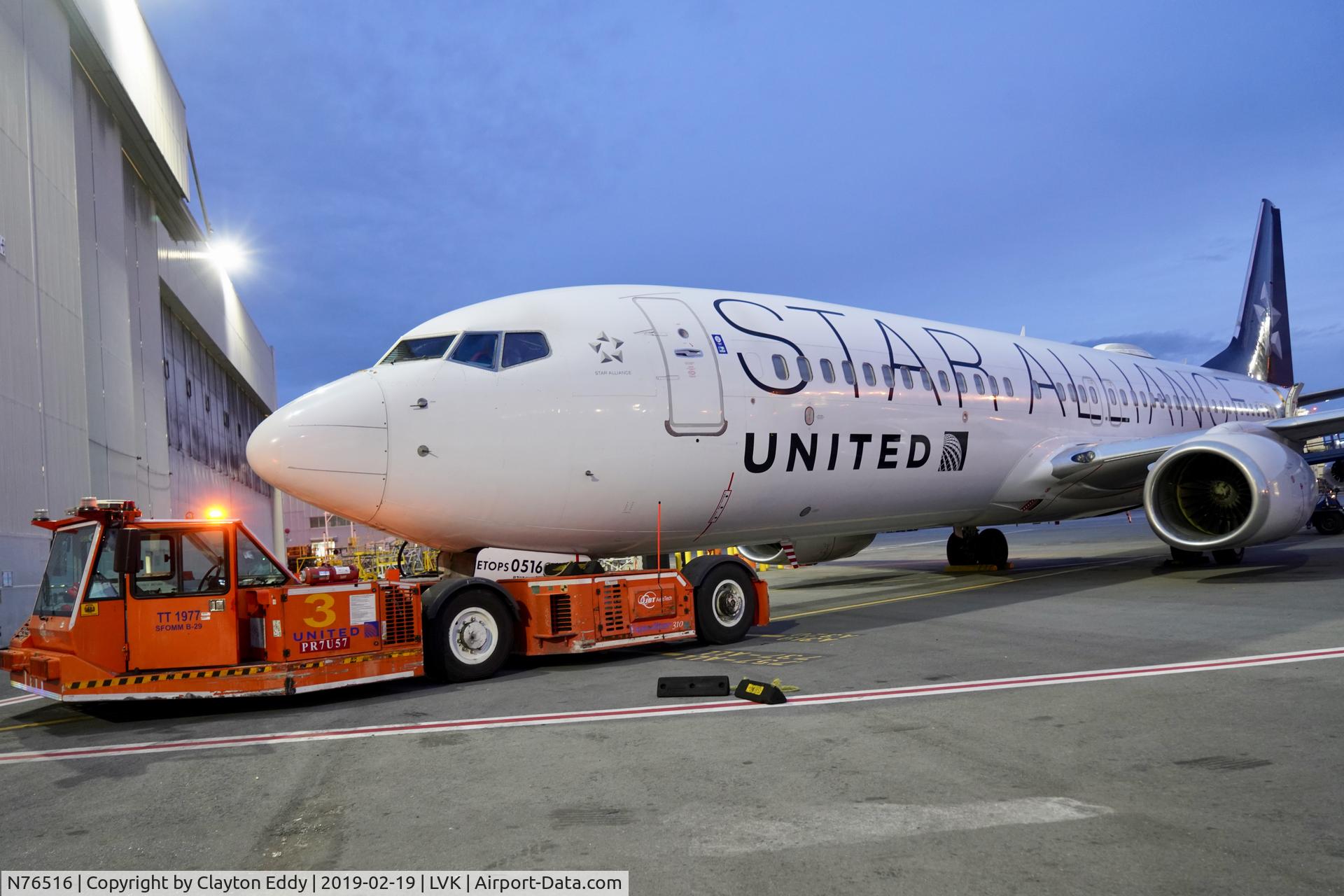 N76516, 2008 Boeing 737-824 C/N 37096, Livermore Airport California 2019.
