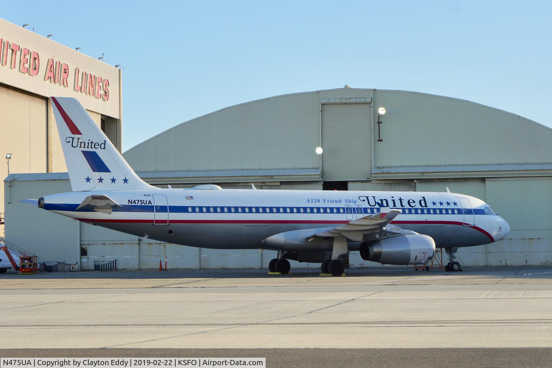 N475UA, 2001 Airbus A320-232 C/N 1495, SFO 2019.