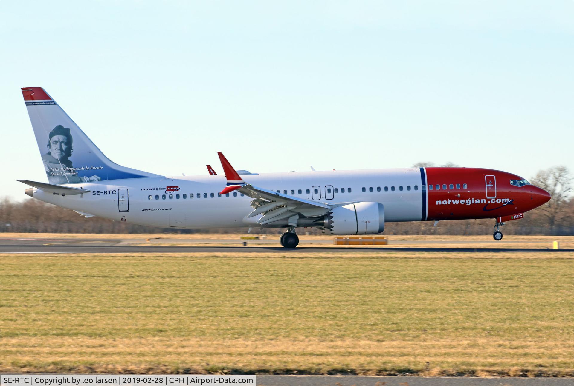 SE-RTC, 2018 Boeing 737-8 MAX C/N 63973, Copenhagen 28.2.2019 L/D R-04L