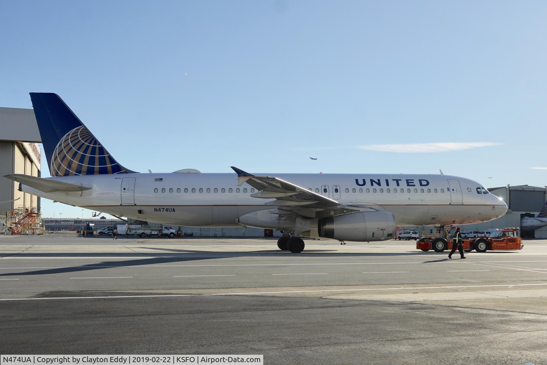 N474UA, 2001 Airbus A320-232 C/N 1475, SFO 2019.