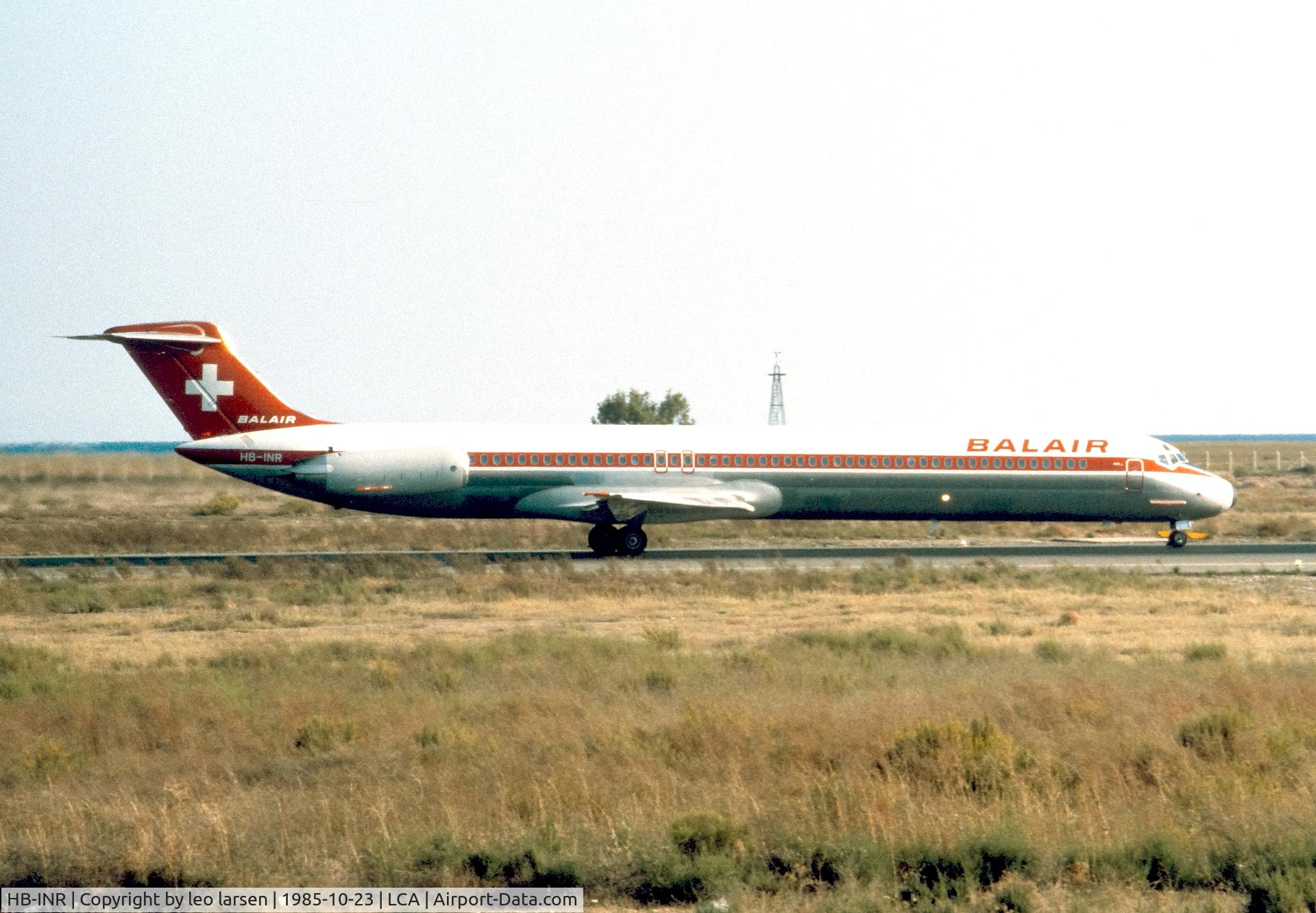 HB-INR, 1985 McDonnell Douglas MD-82 (DC-9-82) C/N 49227, Larnaca 23.10.1985