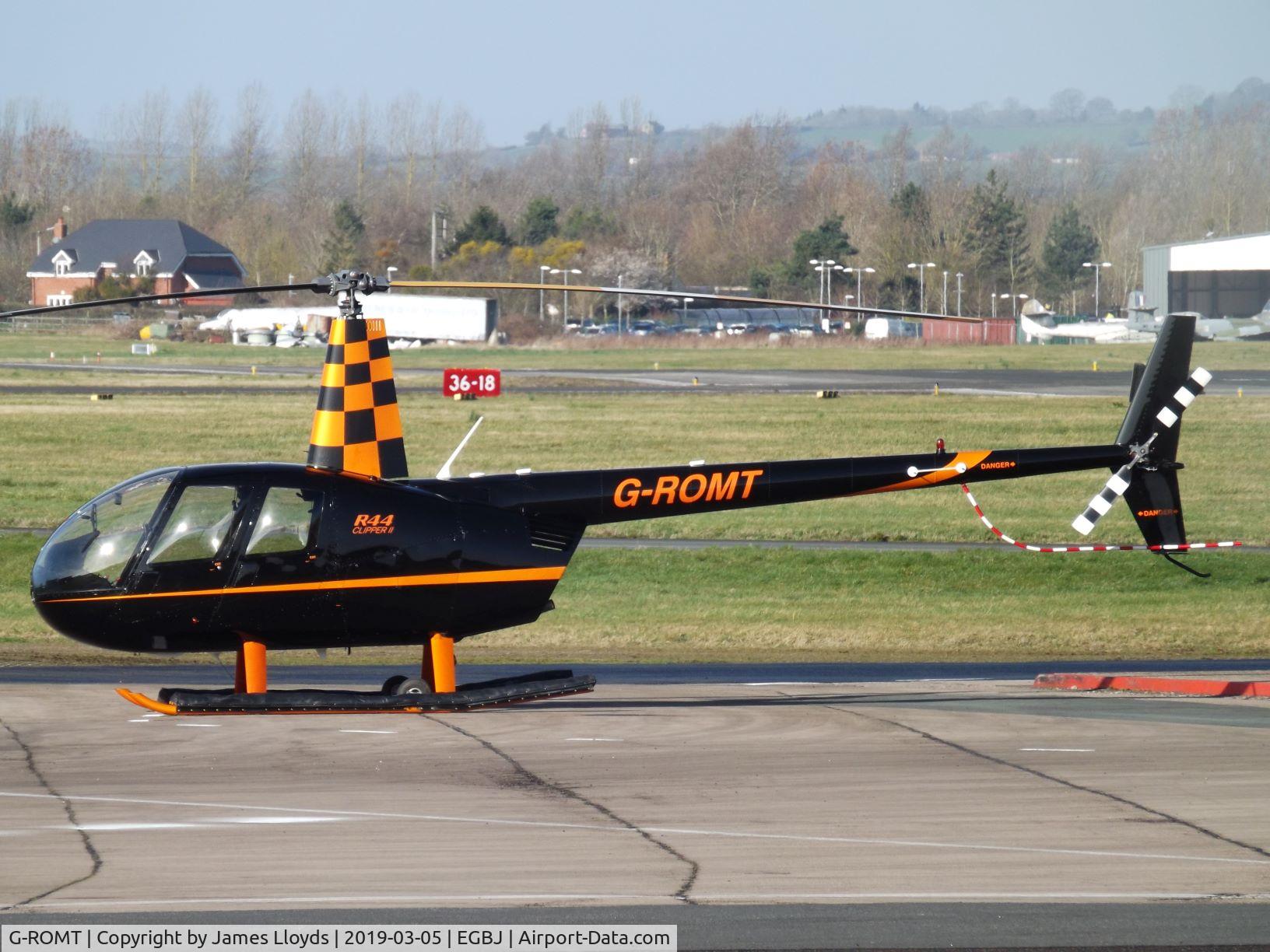 G-ROMT, 2005 Robinson R44 II C/N 10788, This is now based at Gloucestershire Airport.
