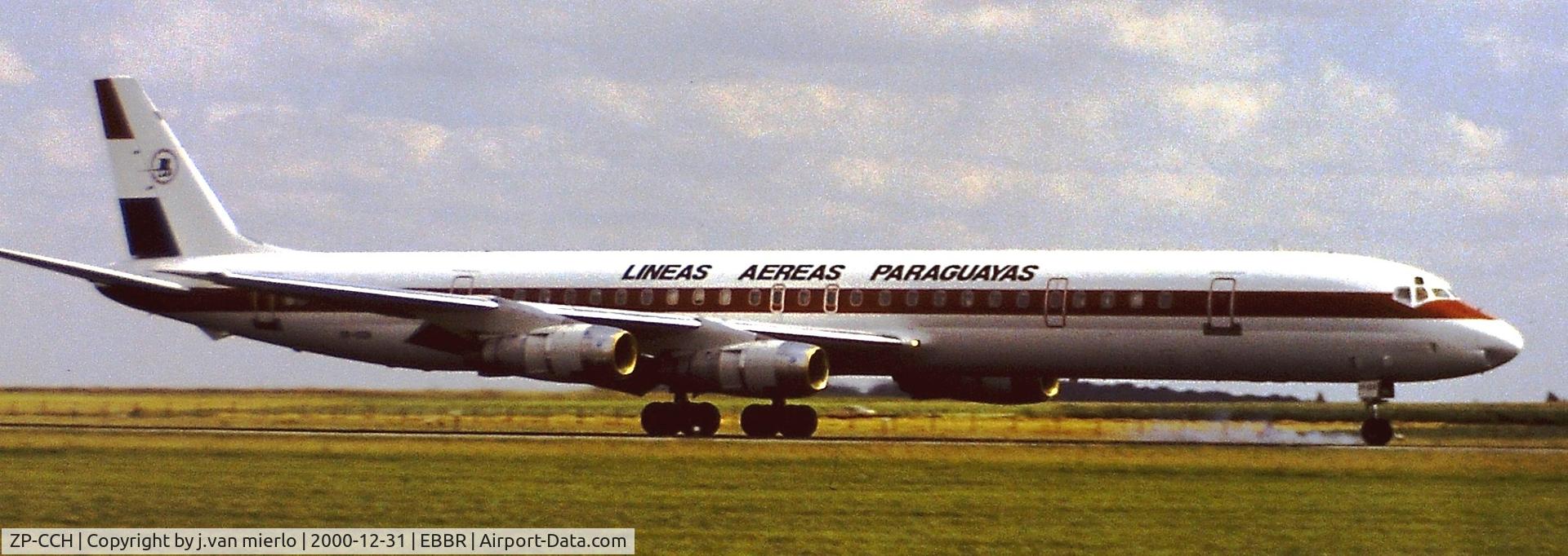 ZP-CCH, 1970 Douglas DC-8-63 C/N 46115, Landing 25L EBBR