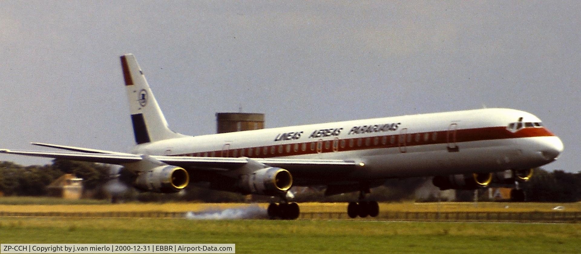 ZP-CCH, 1970 Douglas DC-8-63 C/N 46115, Landing 25L EBBR