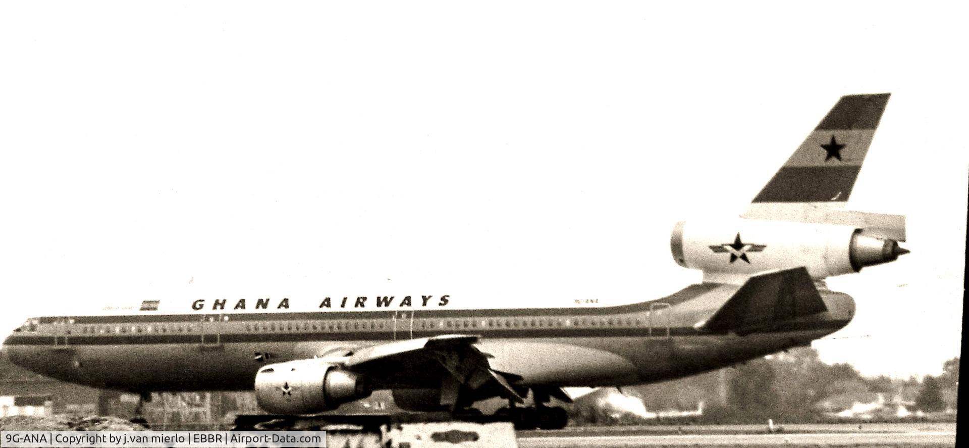 9G-ANA, 1983 McDonnell Douglas DC-10-30 C/N 48286, Leaving BRUCARGO Brussels