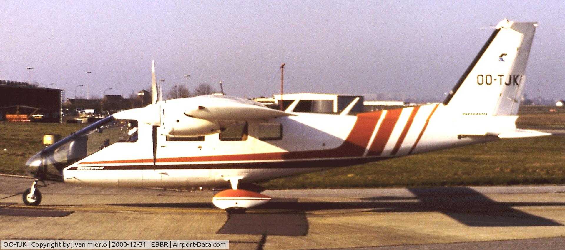 OO-TJK, 1986 Partenavia P-68B Observer C/N 372-28-OB, Arriving at Brussels G.A.T