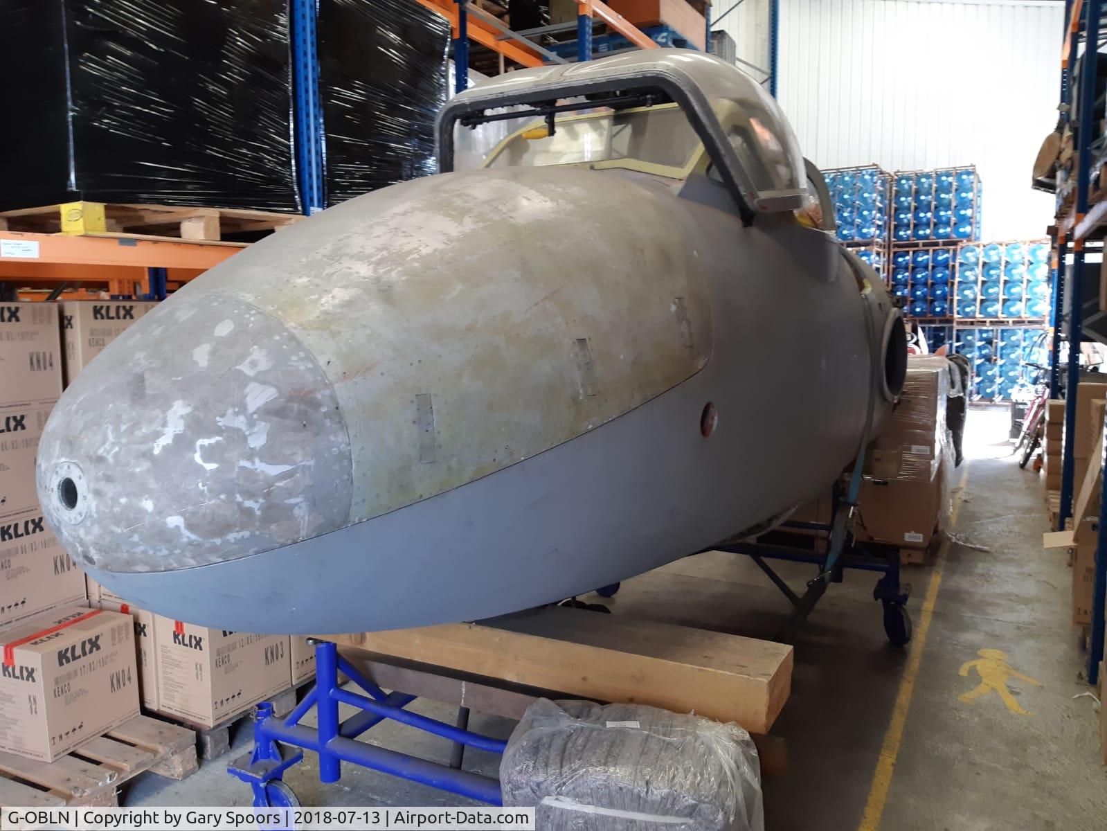 G-OBLN, 1955 De Havilland DH-115 Vampire T.11 C/N 48700, As the was moved in July 2018 to St Athan, South Wales, for restoration