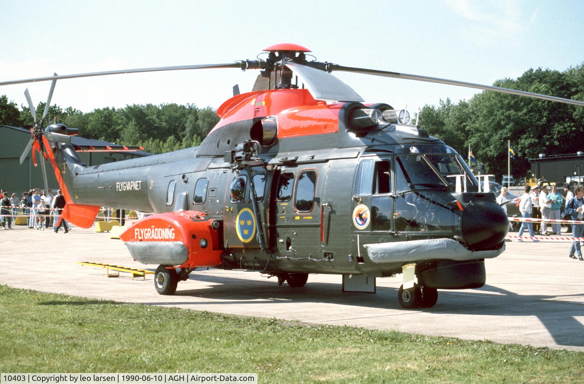 10403, Aérospatiale Hkp.10 Super Puma (AS-332M1) C/N 2264, Ängelholm F.10 10.6.1990