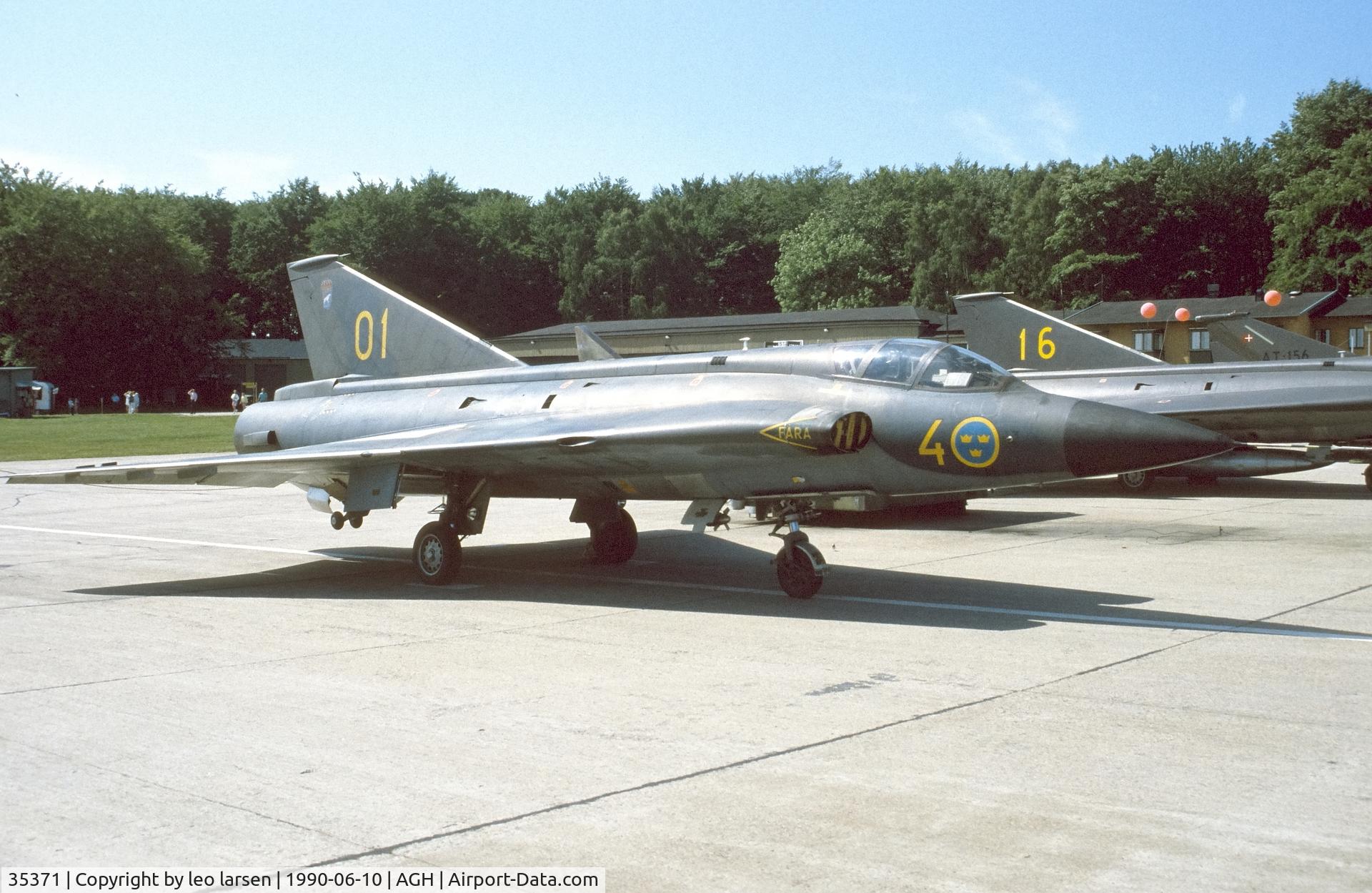 35371, 1965 Saab J-35D Draken C/N 35-371, Ângelholm F.10 10.6.1990