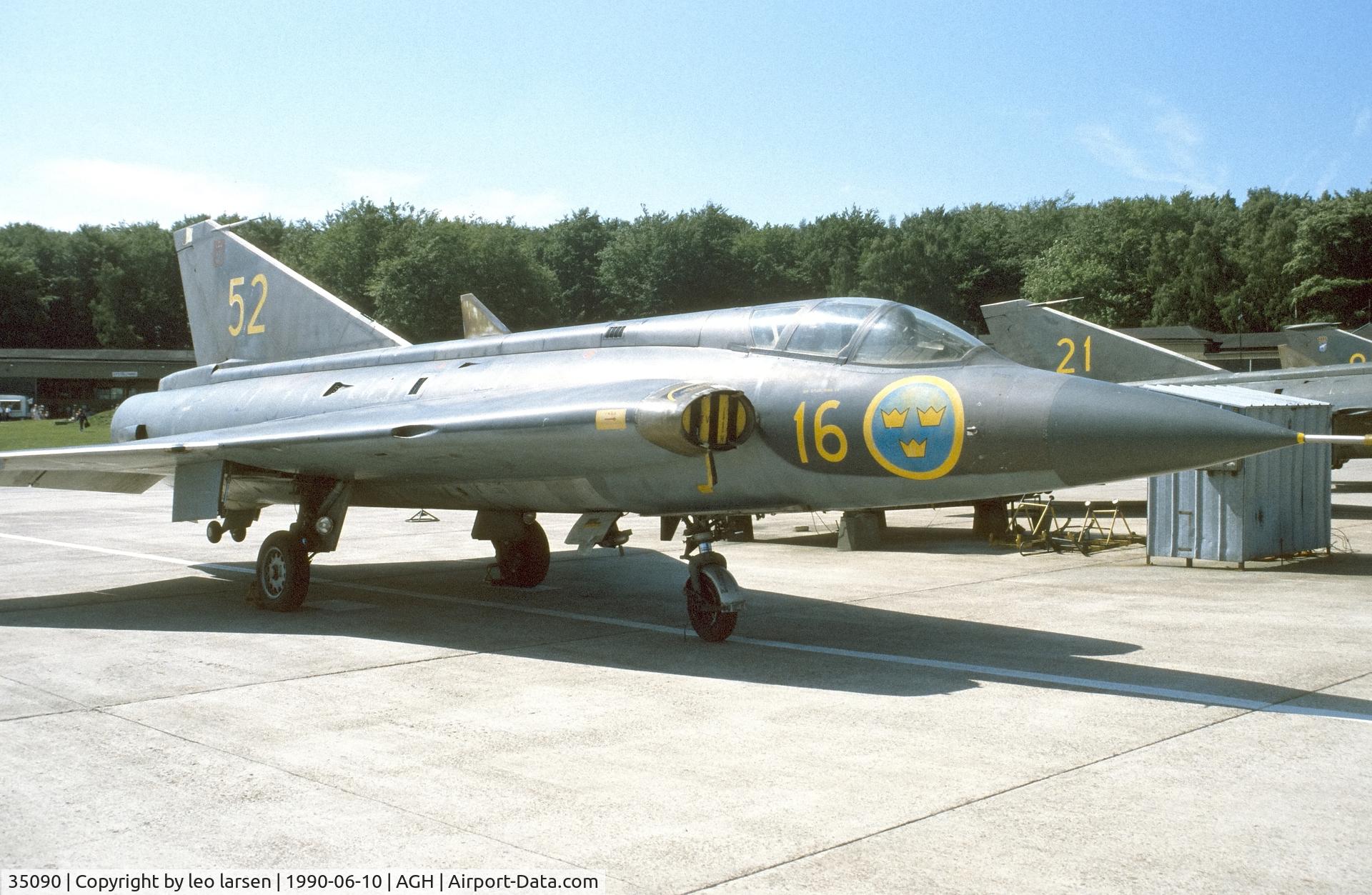 35090, 1961 Saab J-35A Draken C/N 35-090, Ângelholm F.10 10.6.1990