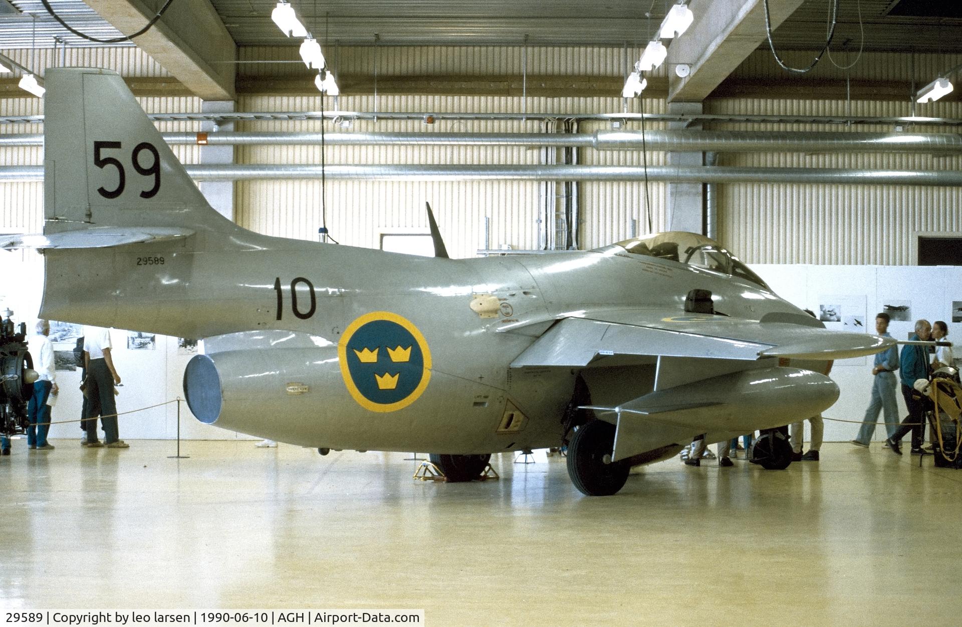 29589, Saab J-29F Tunnan C/N 29589, Ângelholm F.10 10.6.1990