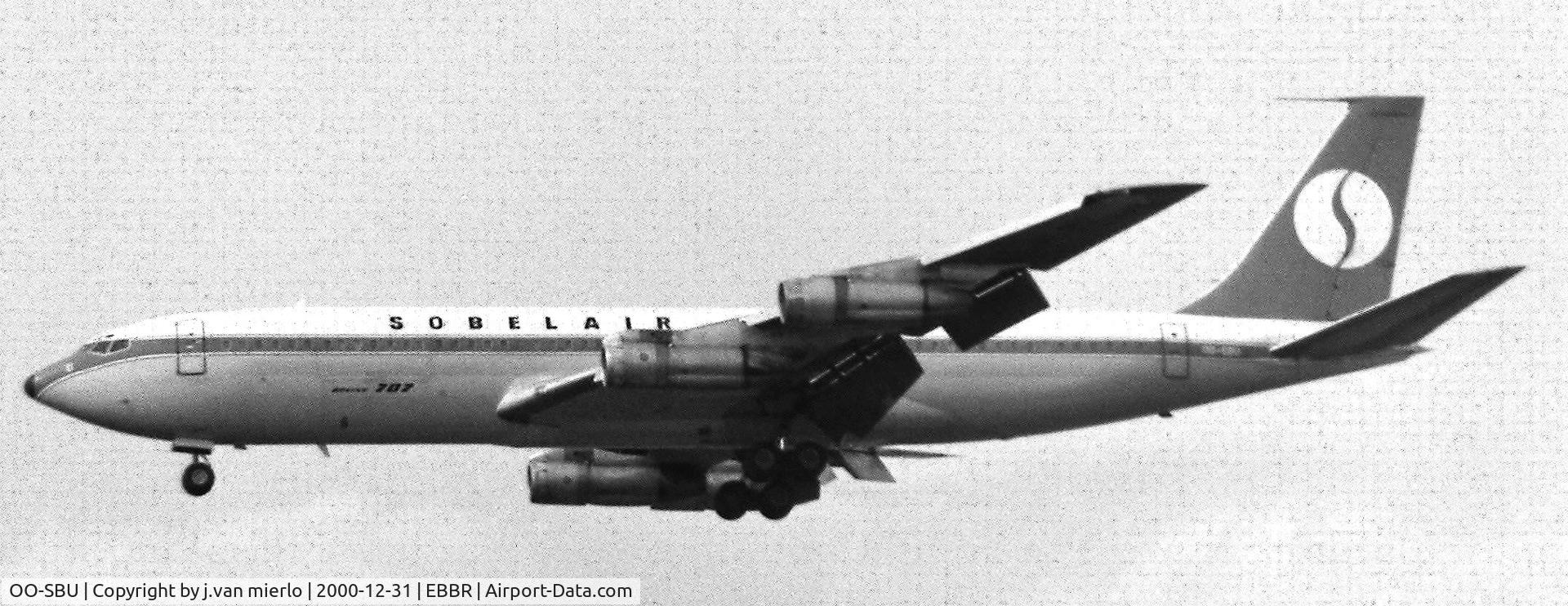 OO-SBU, 1967 Boeing 707-373C (E-8C J-STARS) C/N 19442, Approaching rwy 25l at brussels