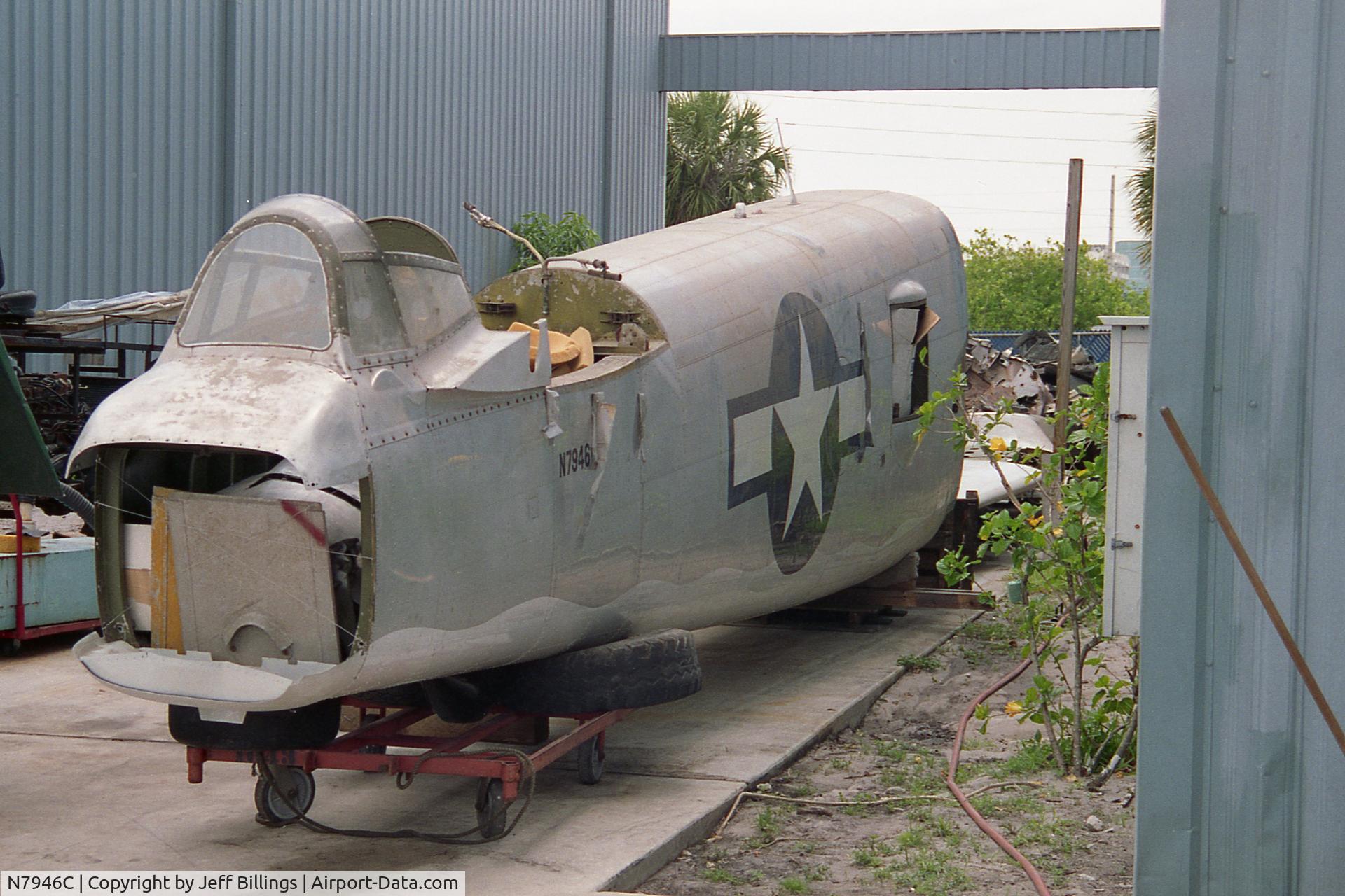 N7946C, 1944 North American TB-25N Mitchell C/N 108-33263, Taken 1994.  Not sure if this was at Ft. Laud Exec Airport or the aircraft restoration facility in Kissimmee FL.