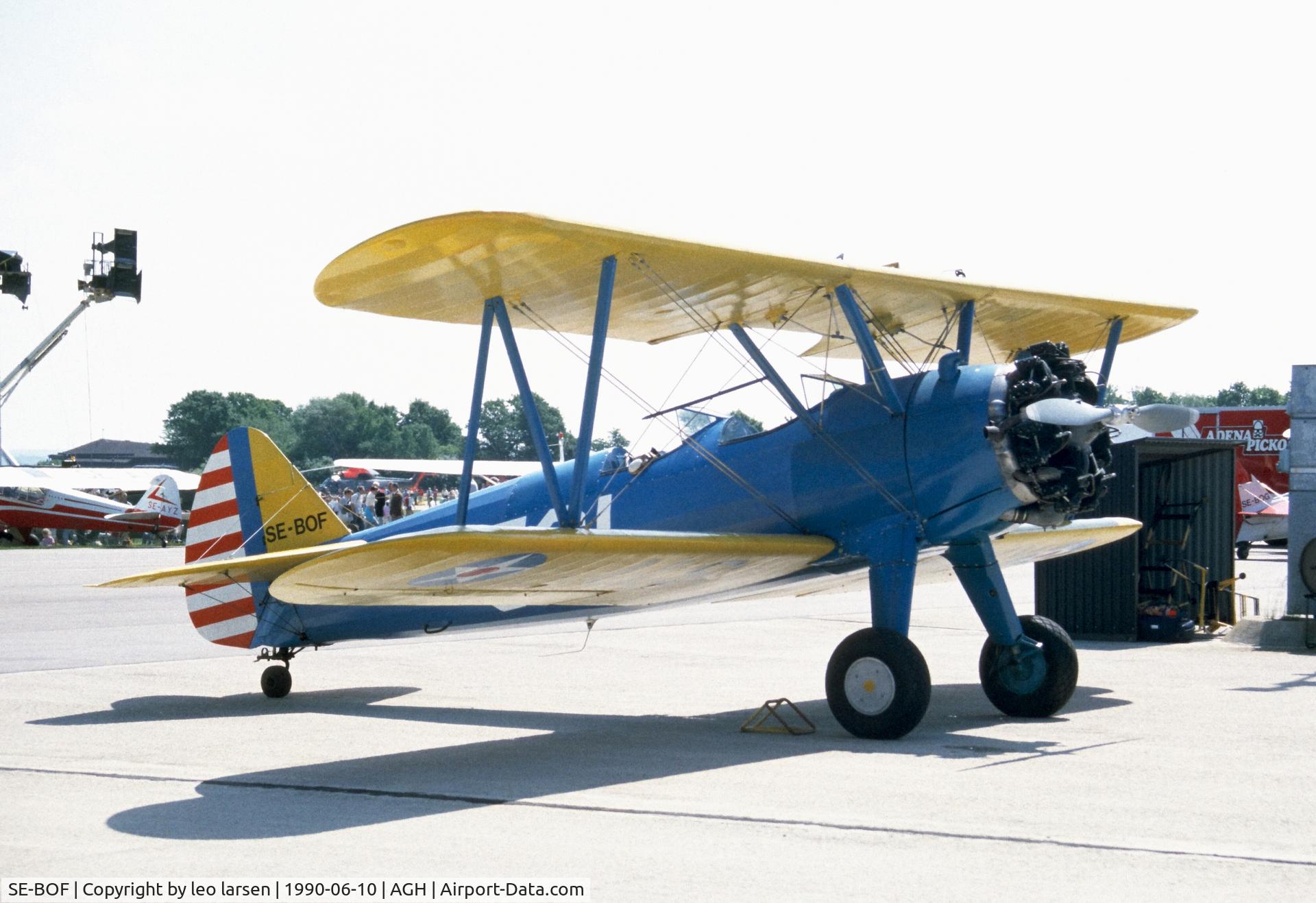 SE-BOF, 1941 Boeing PT-13B Kaydet C/N 75-862, Ängelholm F.10 10.6.1990