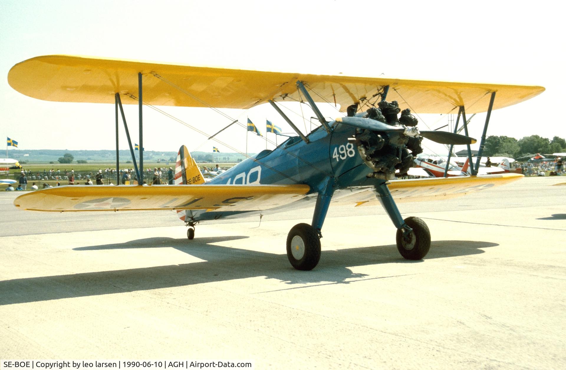SE-BOE, 1940 Boeing-Stearman A75N1 C/N 75-294, Ängelholm F.10 10.6.1990
