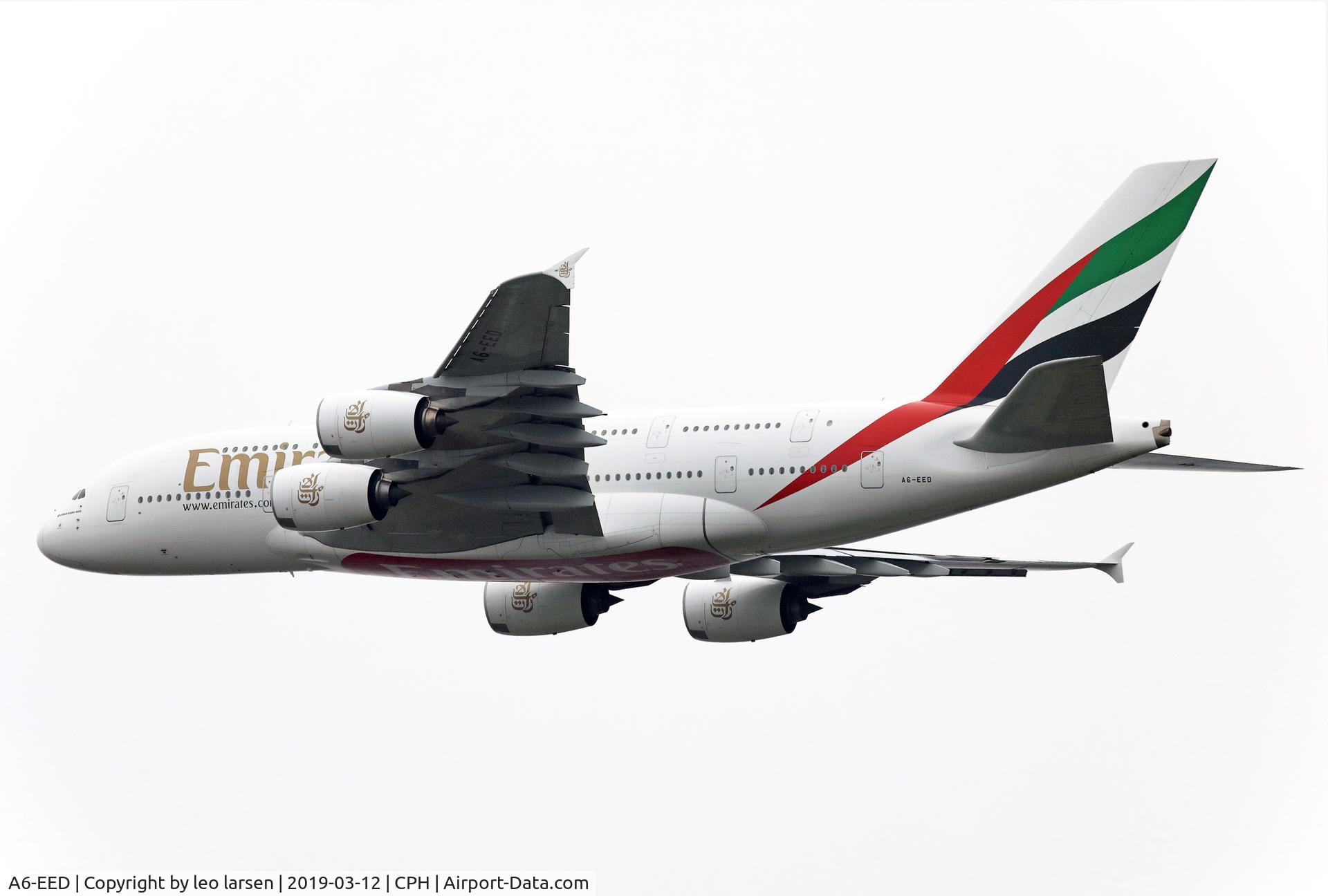 A6-EED, 2012 Airbus A380-861 C/N 111, Copenhagen 12.3.2019