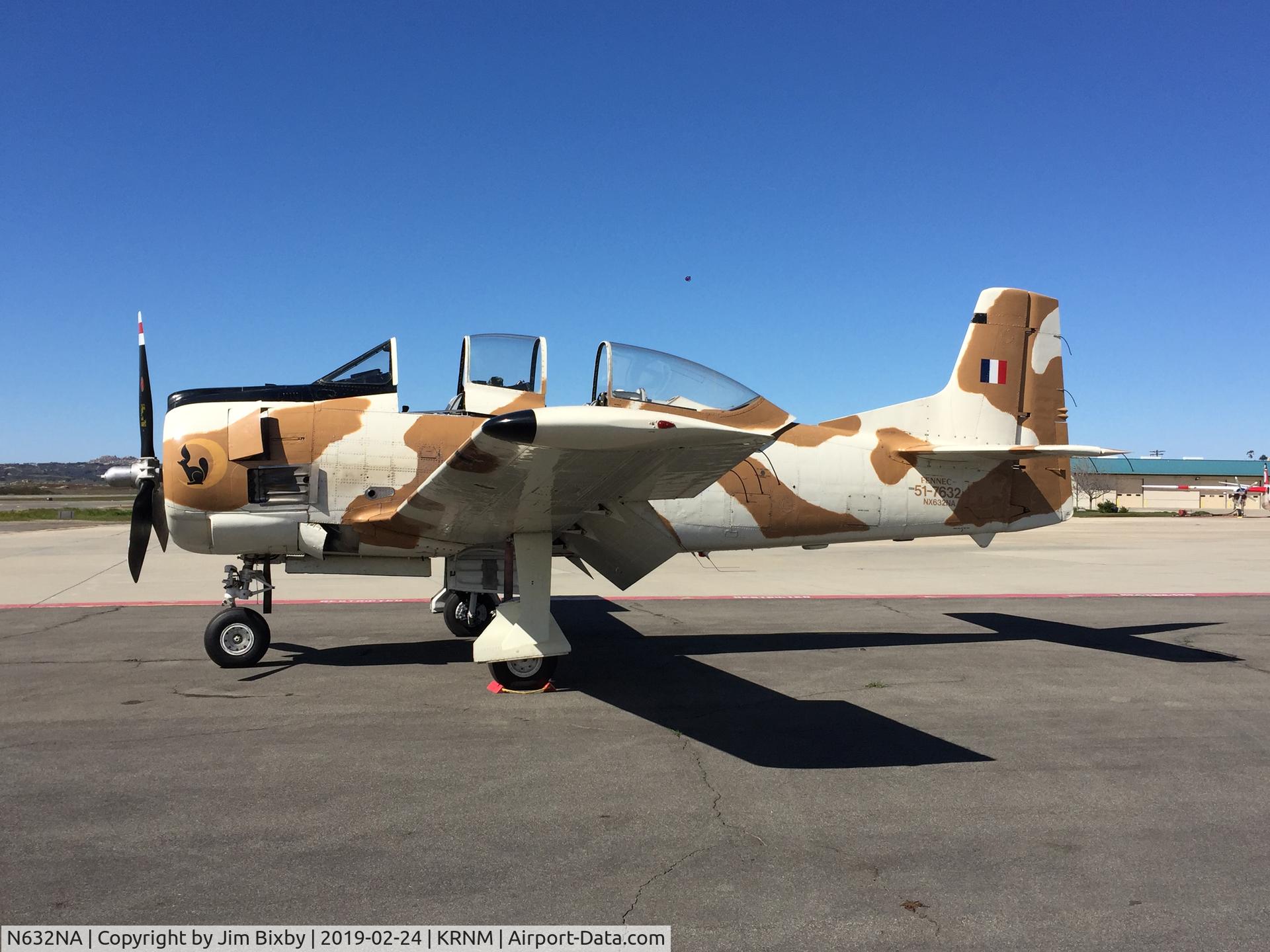 N632NA, 1953 North American T-28D Trojan C/N 174-485 (51-7632), On the ramp at Ramona.