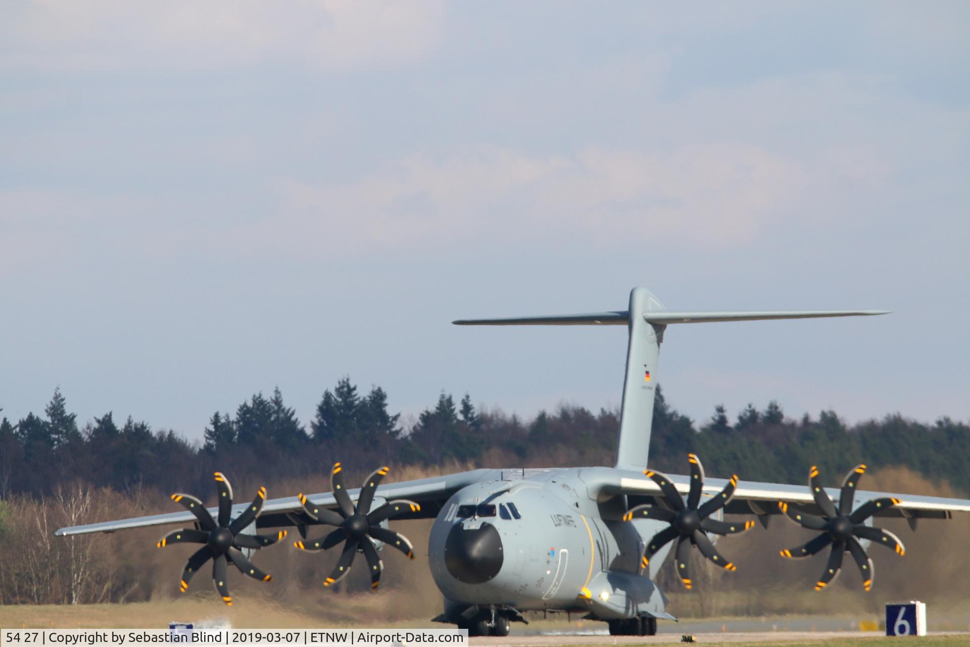 54 27, 2019 Airbus A400M C/N 087, First arrival of 54+27 @ Wunstorf Air Force Base after transfering from Sevilla