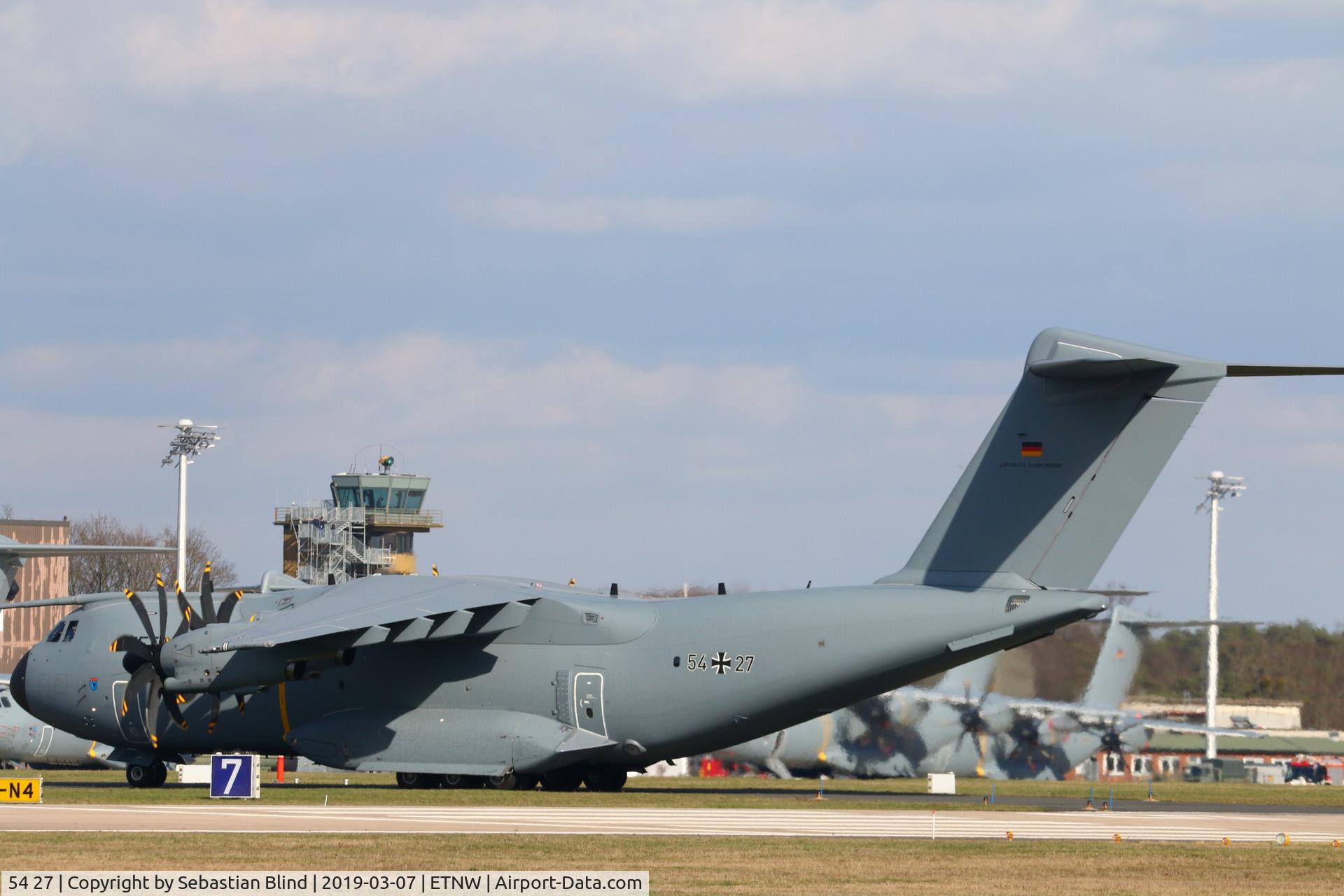54 27, 2019 Airbus A400M C/N 087, First arrival of 54+27 @ Wunstorf Air Force Base after transfering from Sevilla