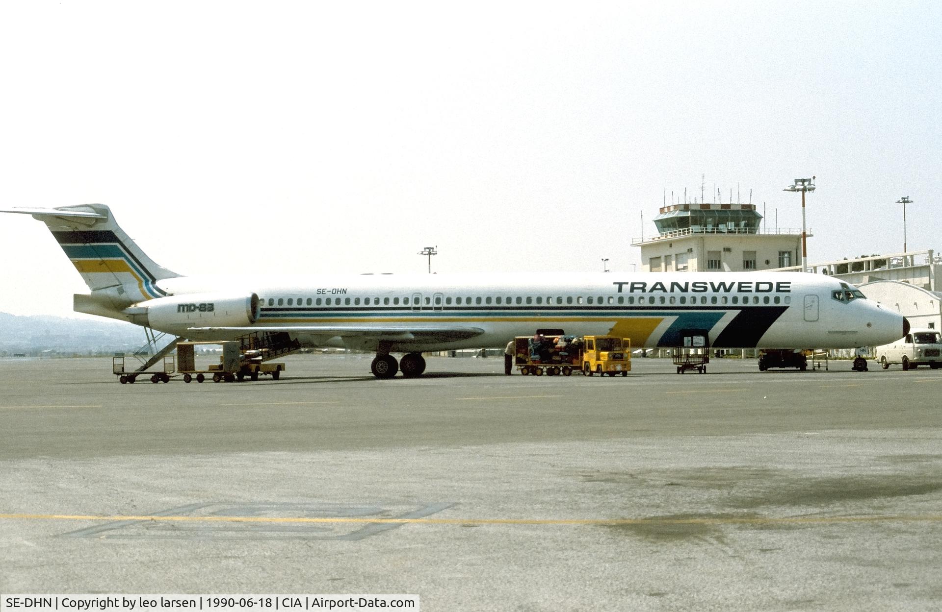 SE-DHN, 1988 McDonnell Douglas MD-83 (DC-9-83) C/N 49623, Rom Ciampino 18.6.1990