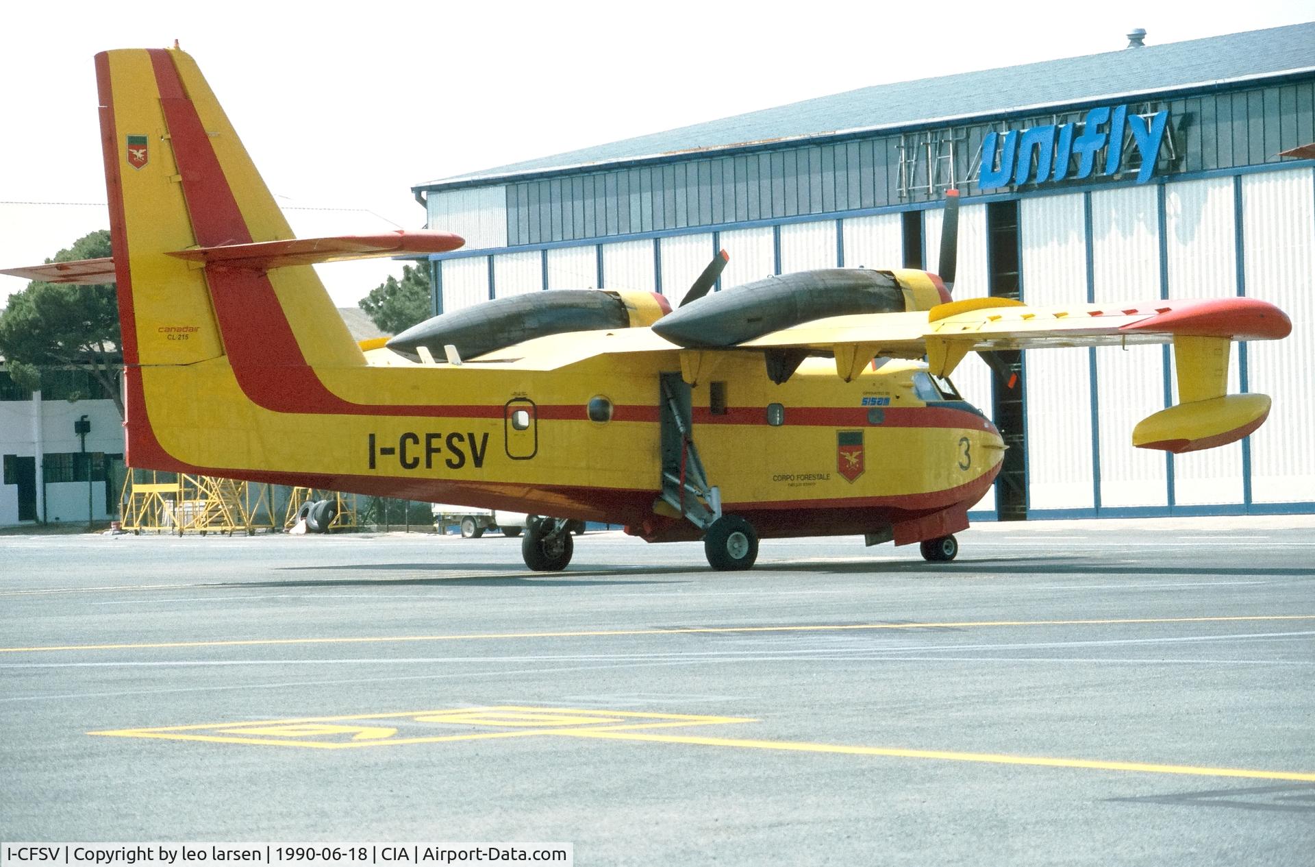 I-CFSV, Canadair CL-215 (CL-215-1A10) C/N 1077, Rome Ciampino 18.6.1990