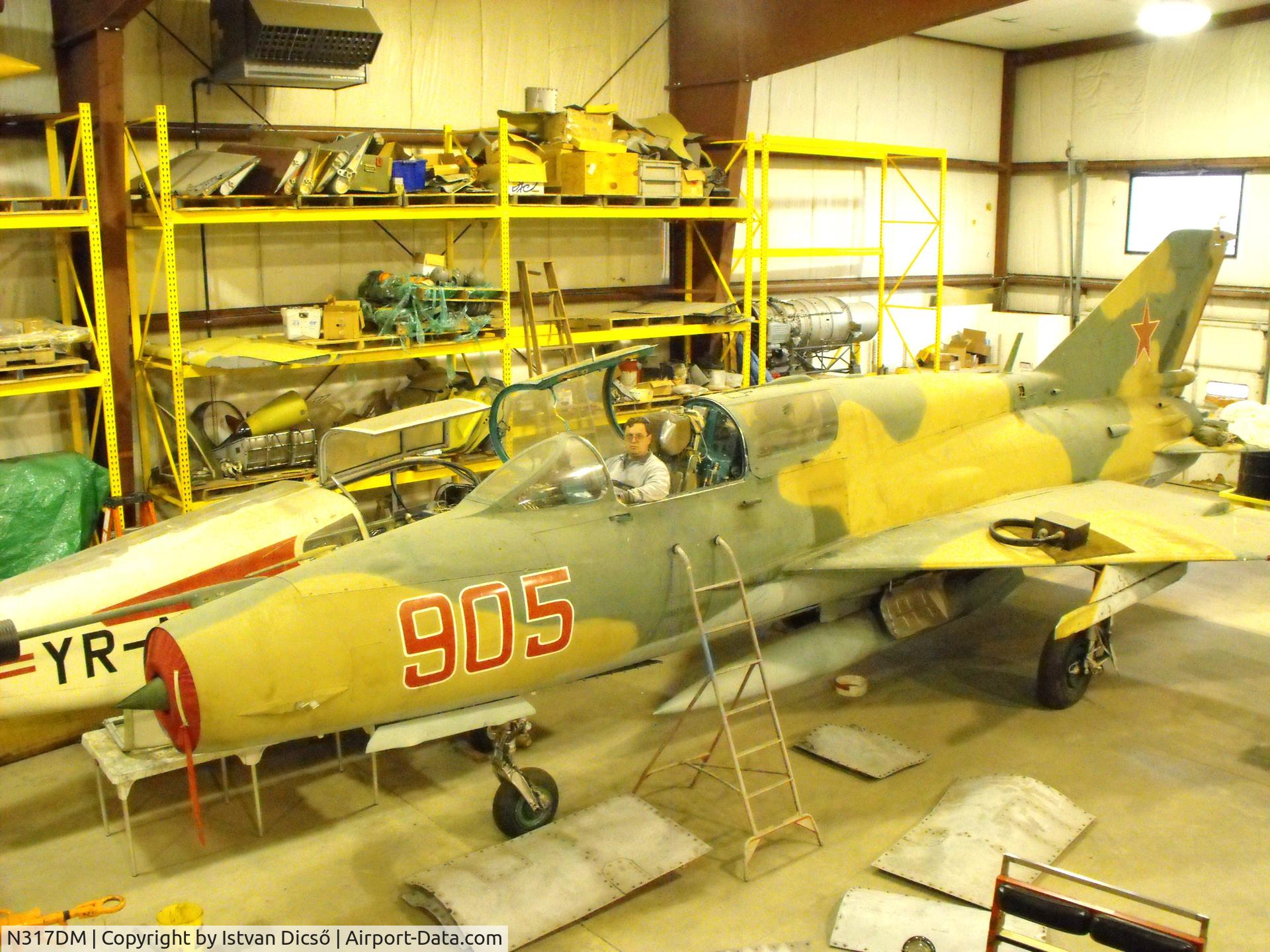 N317DM, 1974 Mikoyan-Gurevich MiG-21UM Lancer B C/N 516913056, This aircraft still in Quincy Il at the AirUSA. In the cockpit with me.