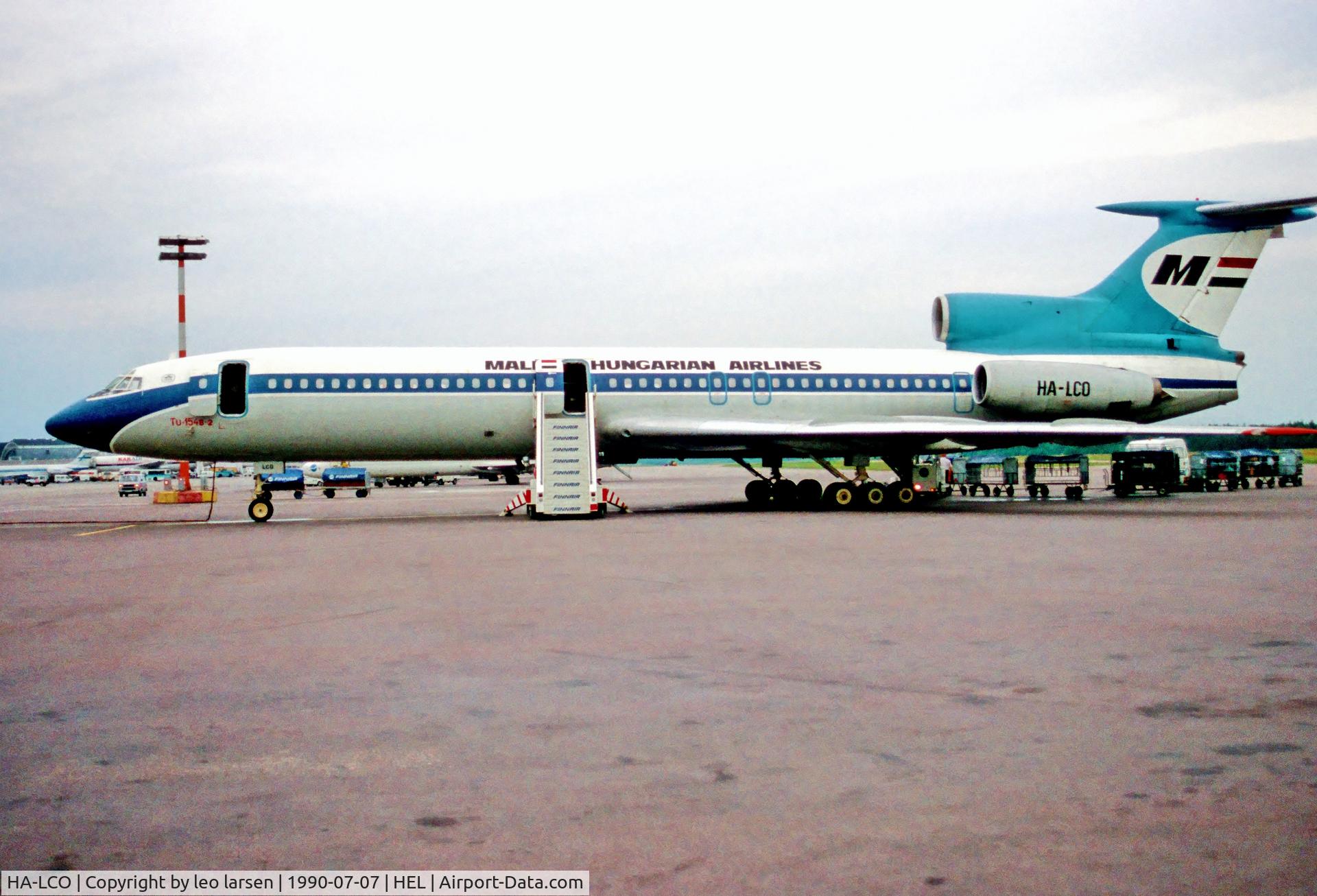 HA-LCO, 1981 Tupolev Tu-154B-2 C/N 81A473, Helsinki 7.7.1990