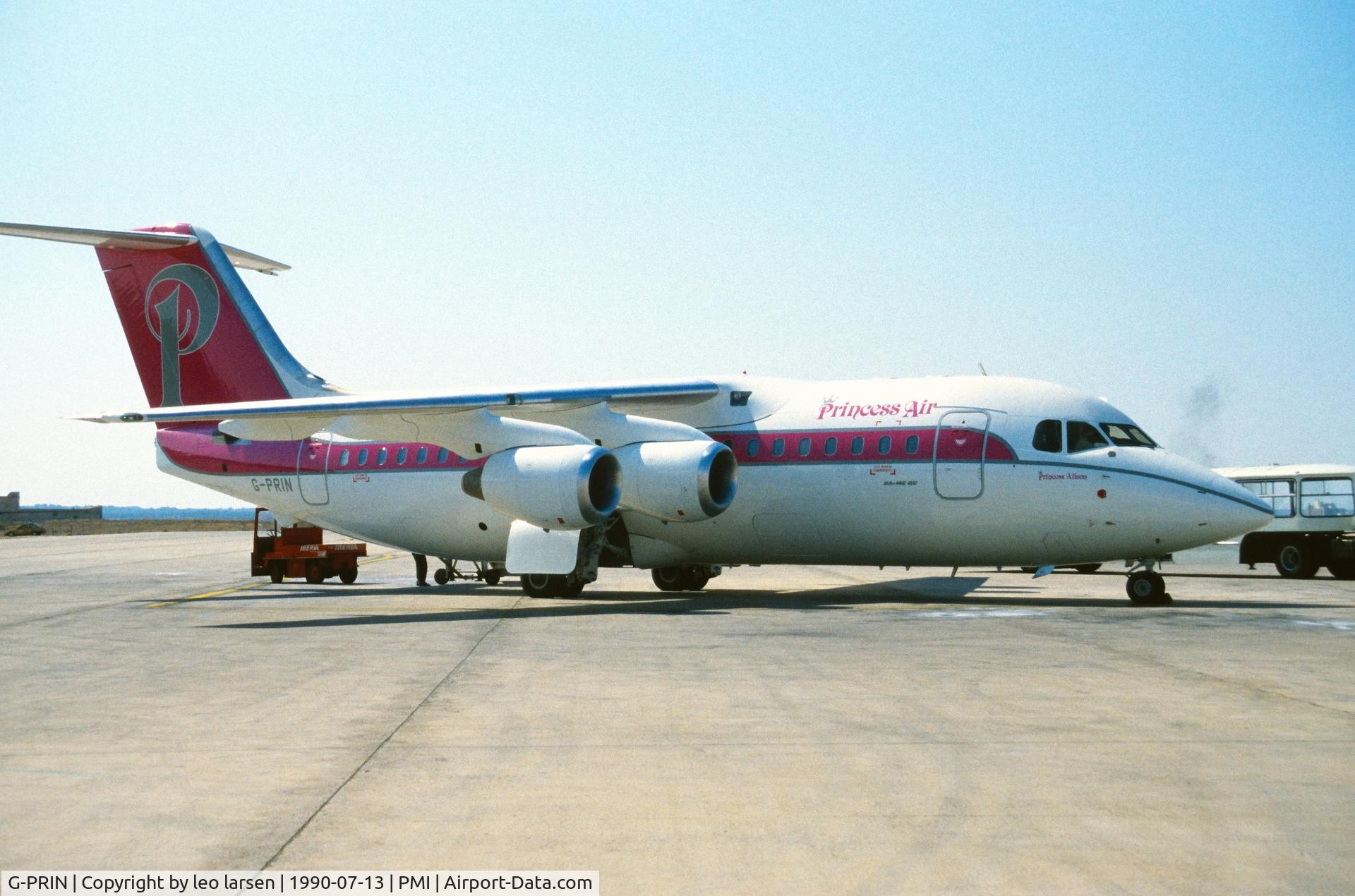 G-PRIN, 1989 British Aerospace BAe.146-200QC Quick Change C/N E2148, Palma de Mallorca 13.7.1990