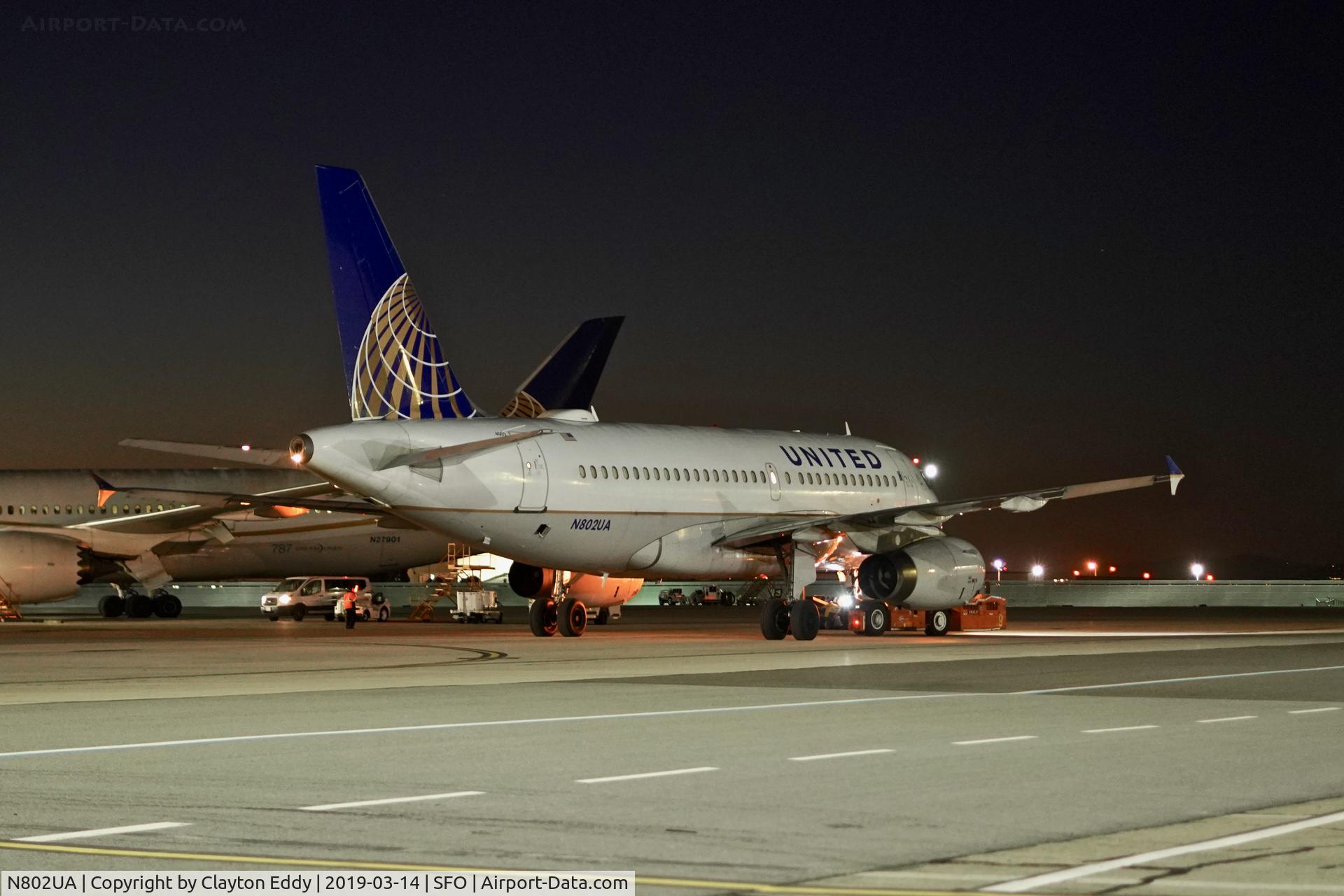 N802UA, 1997 Airbus A319-131 C/N 690, SFO 2019.