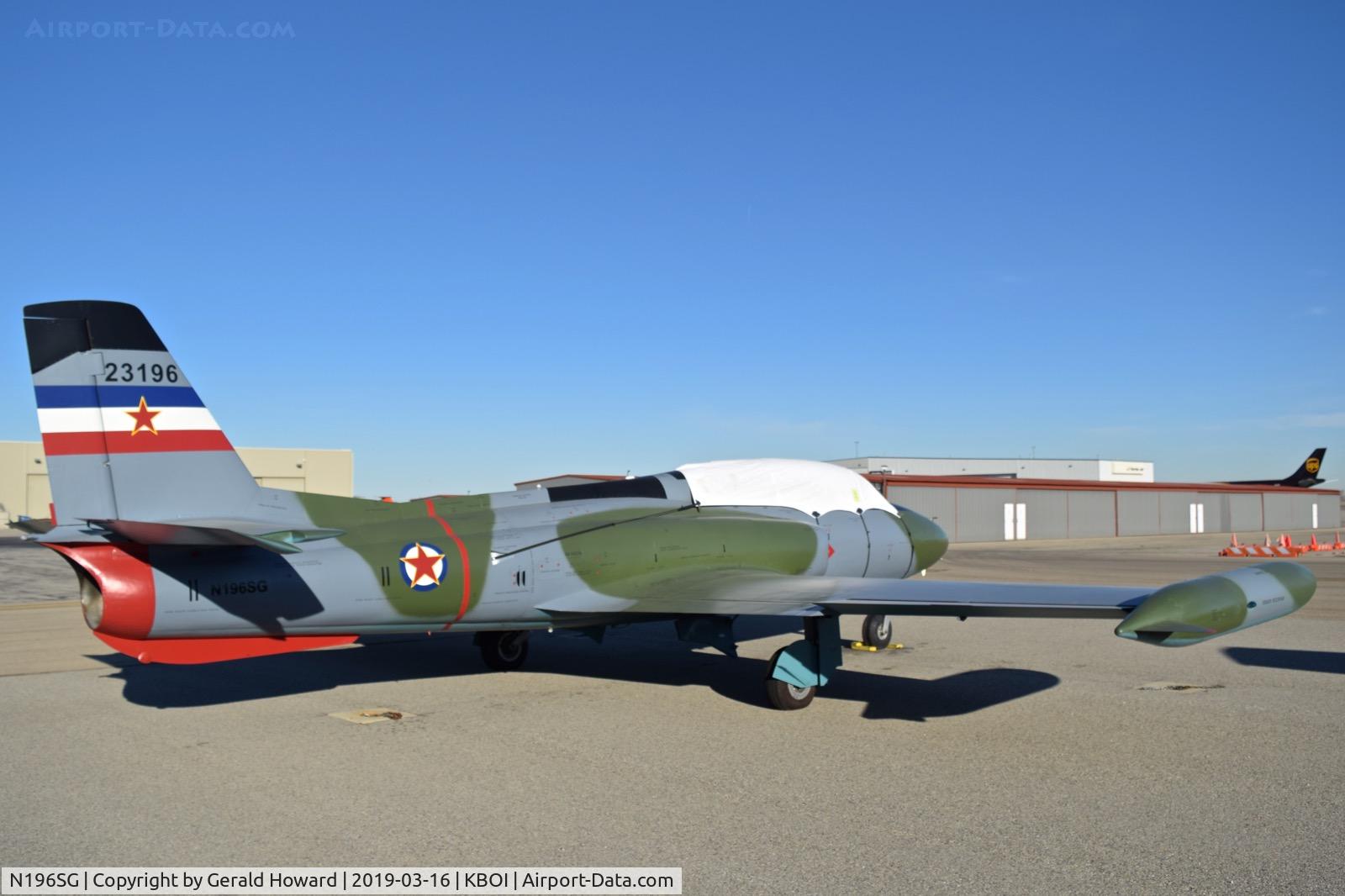 N196SG, 1969 Soko G-2 Galeb C/N 23196, At BOI for annual.