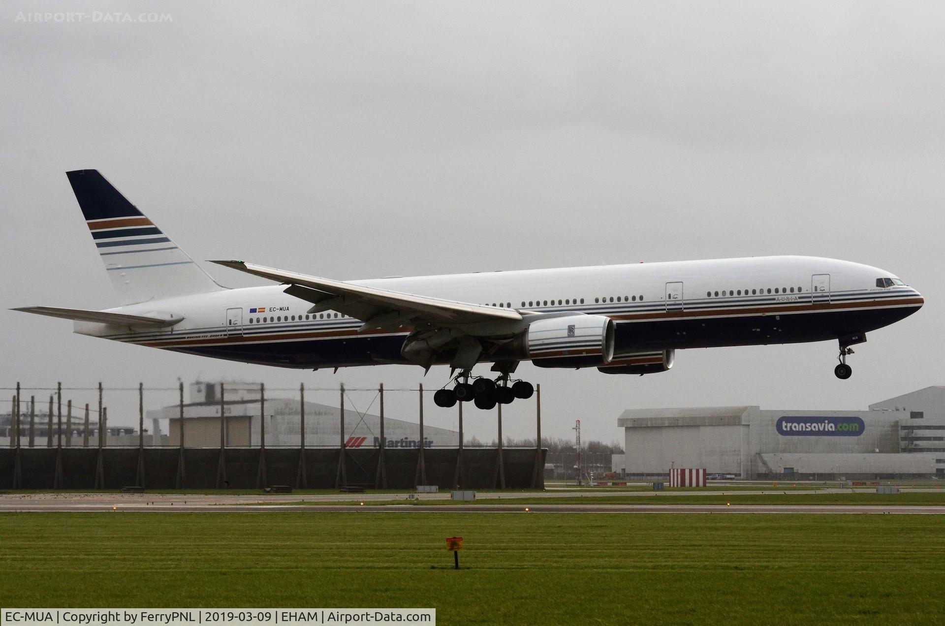 EC-MUA, 2001 Boeing 777-212/ER C/N 28524, Arrival of Privilege Style B772 on Surinam Airways flight in AMS