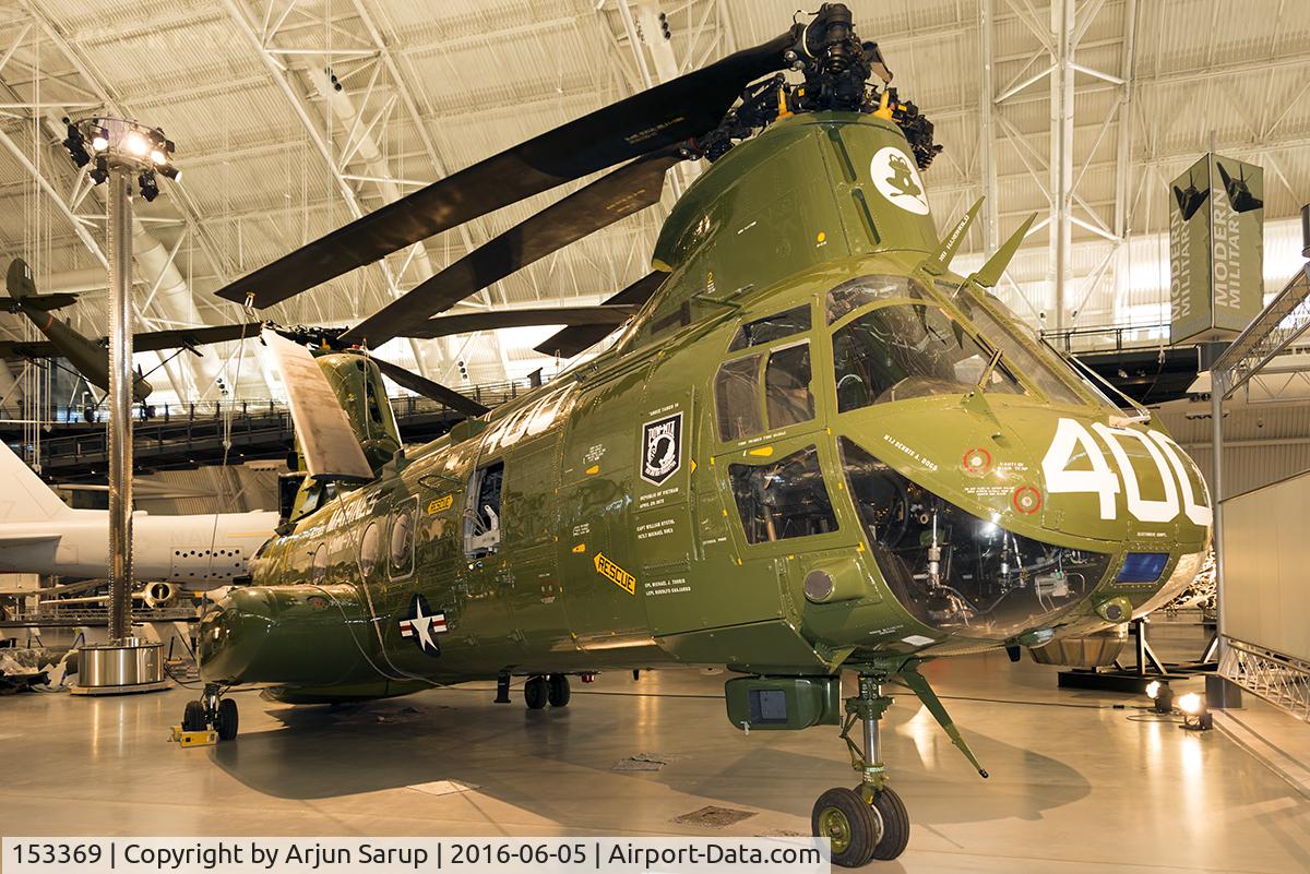 153369, Boeing Vertol CH-46E Sea Knight C/N 2265, Last “Phrog” to be used by the Marine Corps, on display at Steven F. Udvar-Hazy Center, NASM. The CH-46 remained in service for five decades in combat, humanitarian and disaster relief roles.