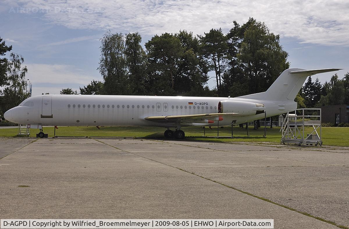 D-AGPD, 1989 Fokker 100 (F-28-0100) C/N 11281, Stored at WOE