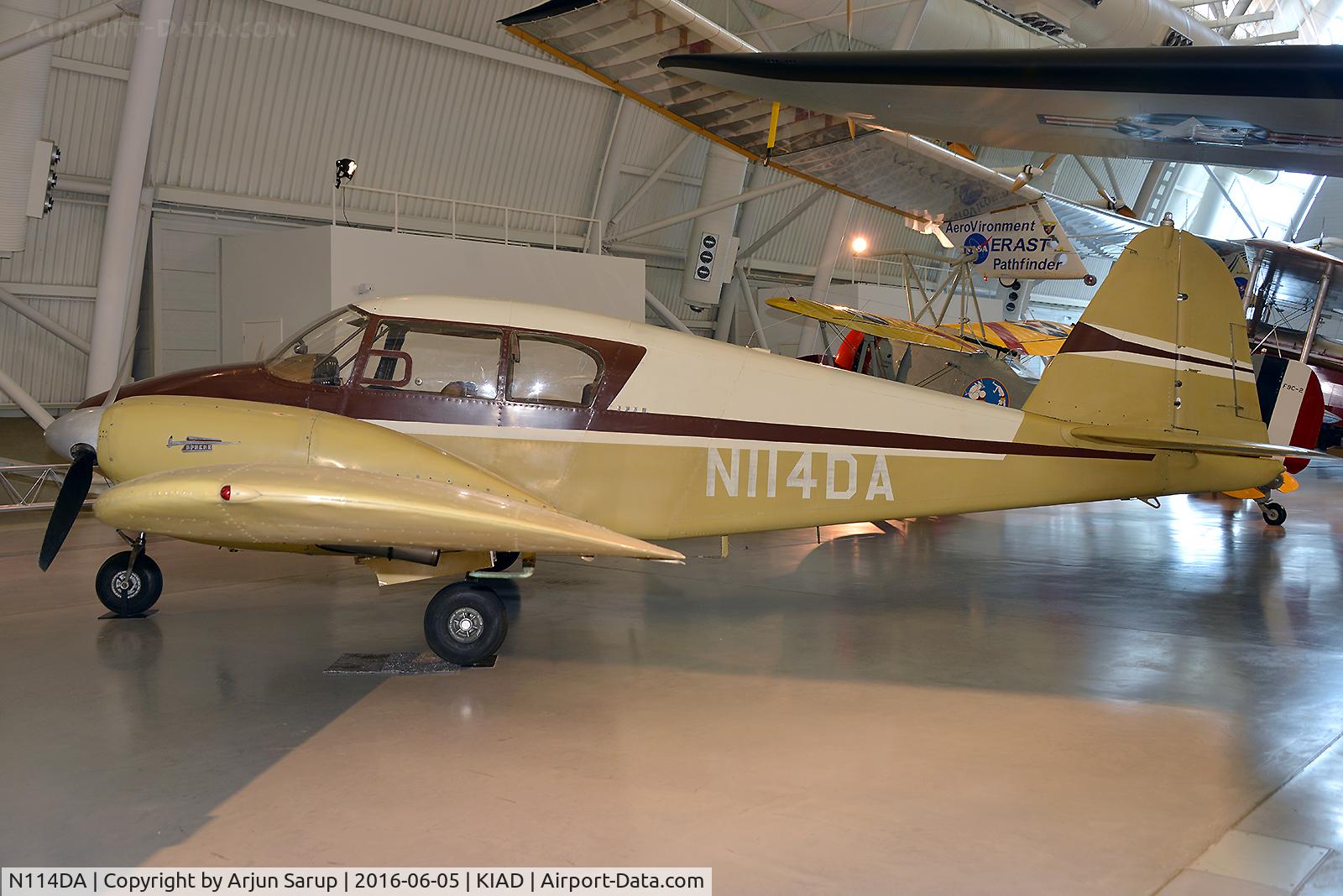 N114DA, 1954 Piper PA-23 C/N 23-14, On display at Steven F. Udvar-Hazy Center, National Air and Space Museum.