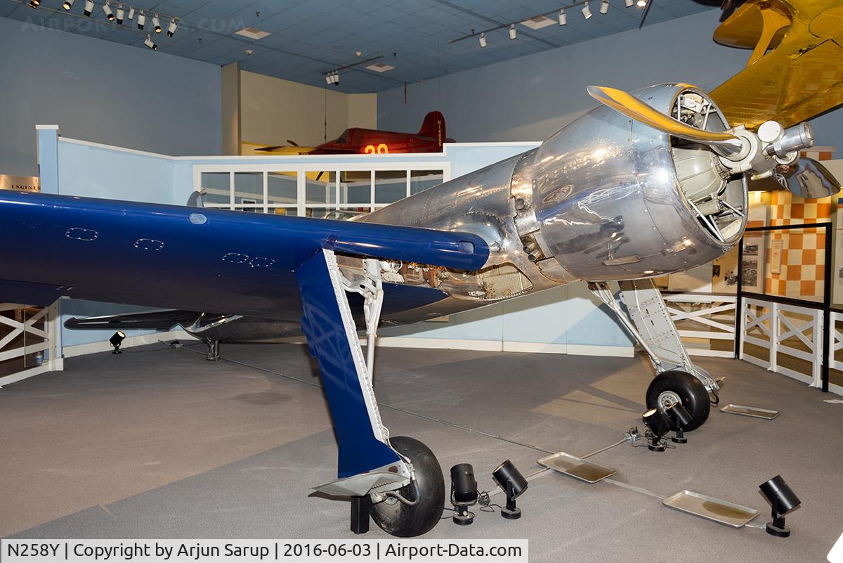 N258Y, 1935 Hughes H-1 C/N 1, On display in the Golden Age of Flight Hall at the National Air and Space Museum, Washington, D.C. On Sept. 13, 1935, Howard Hughes set a new world speed record by flying the H-1 at 567 km/h.