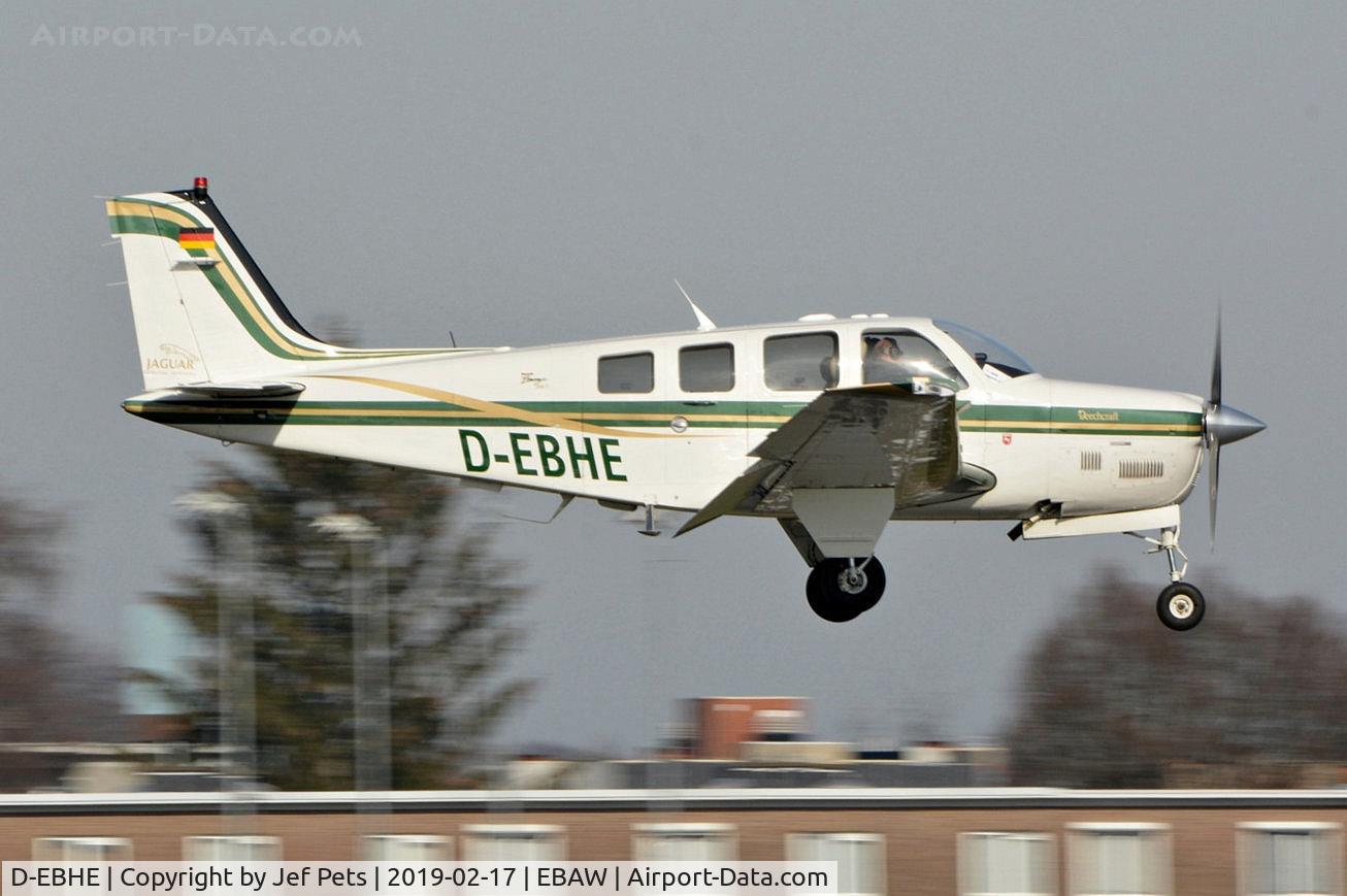 D-EBHE, 2001 Raytheon Aircraft Company B36TC Bonanza C/N EA-669, Landing at Antwerp Airport.
