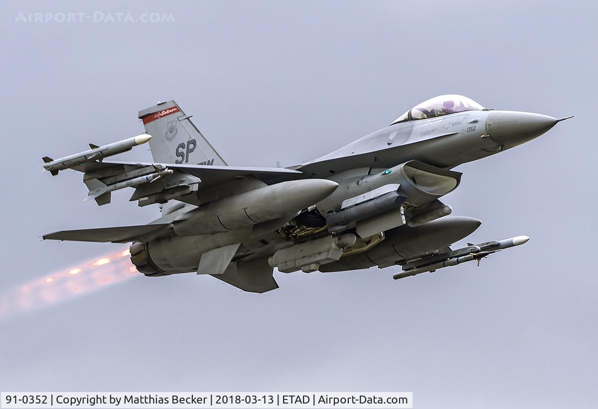 91-0352, 1993 General Dynamics F-16CJ Fighting Falcon C/N CC-50, 91-0352
