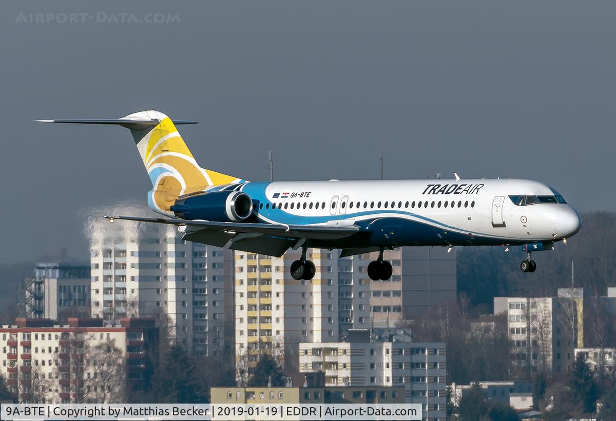 9A-BTE, 1992 Fokker 100 (F-28-0100) C/N 11416, 9A-BTE