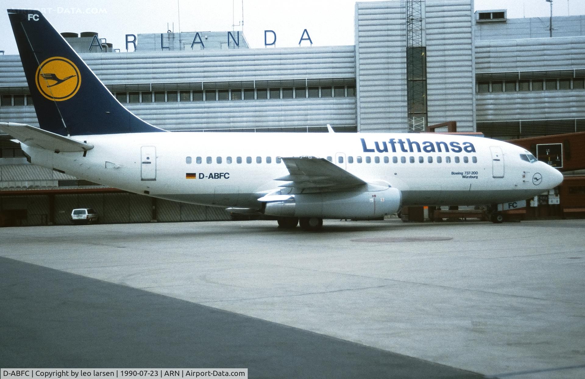 D-ABFC, 1980 Boeing 737-230 C/N 22115, Stockholm Arlanda 23.7.1990