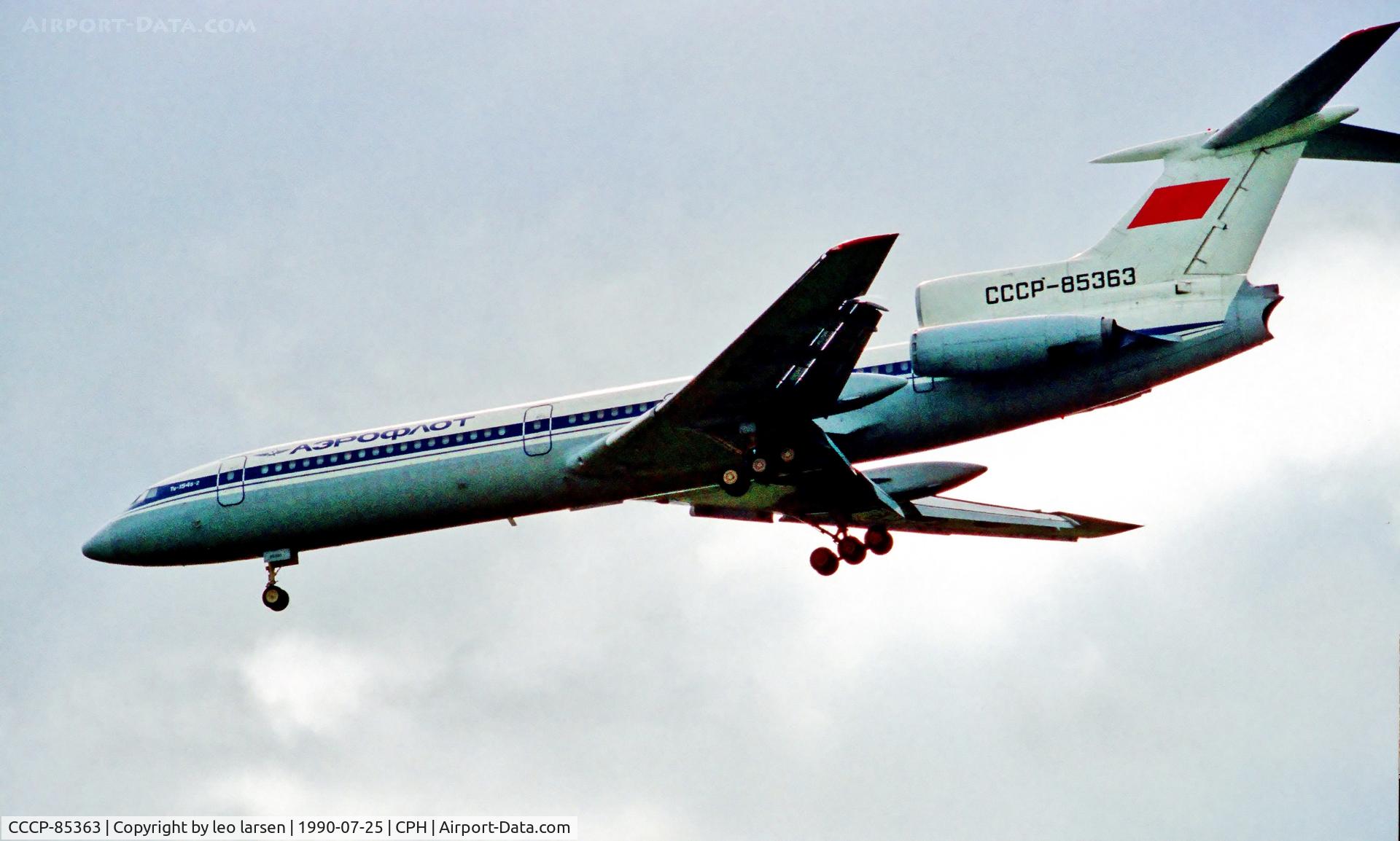 CCCP-85363, 1979 Tupolev Tu-154B-2 C/N 79A363, Copenhagen 25.7.1990