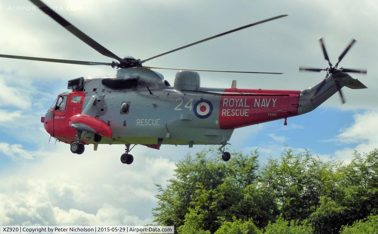 XZ920, 1979 Westland Sea King HU.5SAR C/N WA880, Sea King HU.5SAR of 771 Squadron as seen at the Cumberland Infirmary in May 2015.