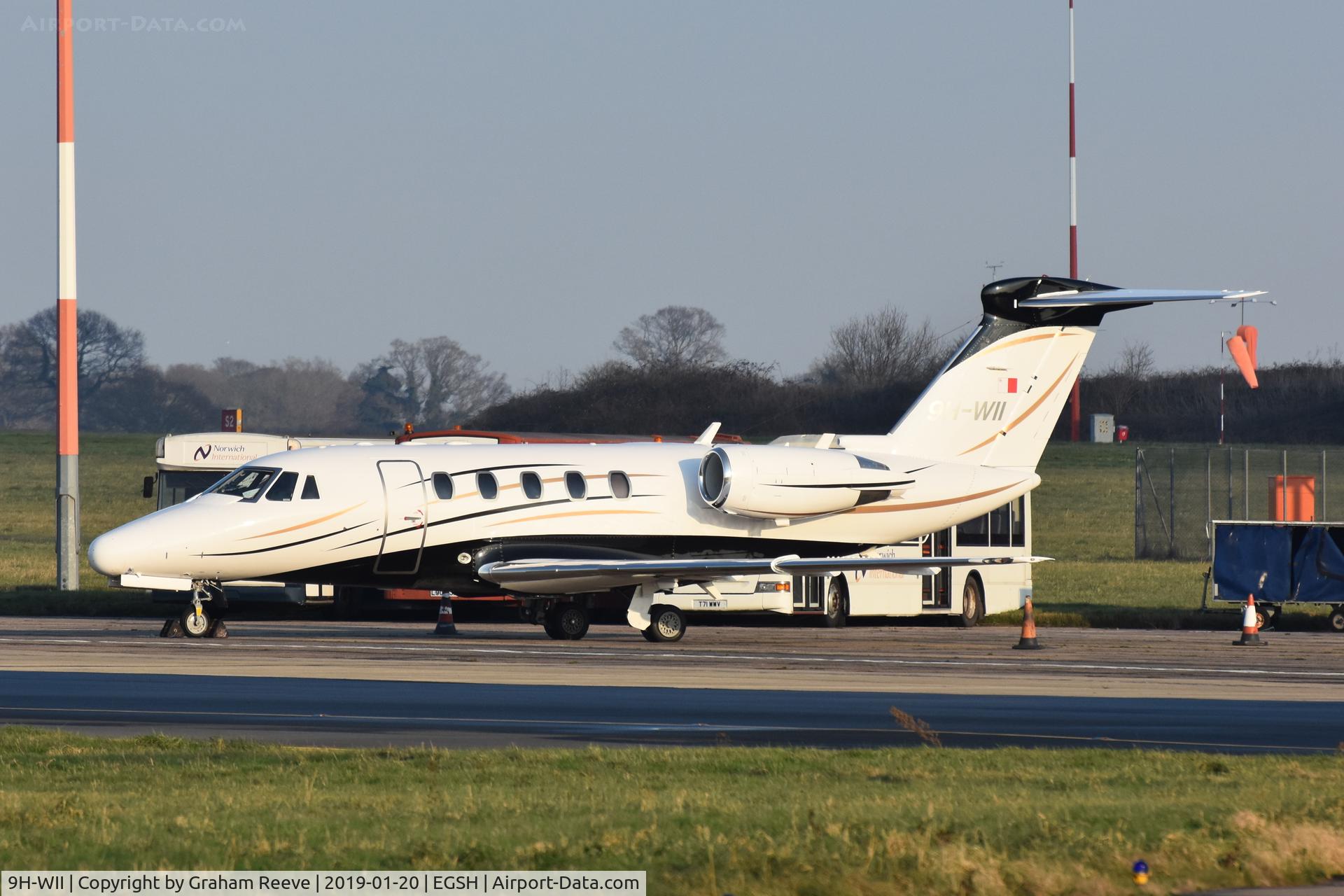 9H-WII, 1998 Cessna 650 Citation VII C/N 650-7090, Parked at Norwich.