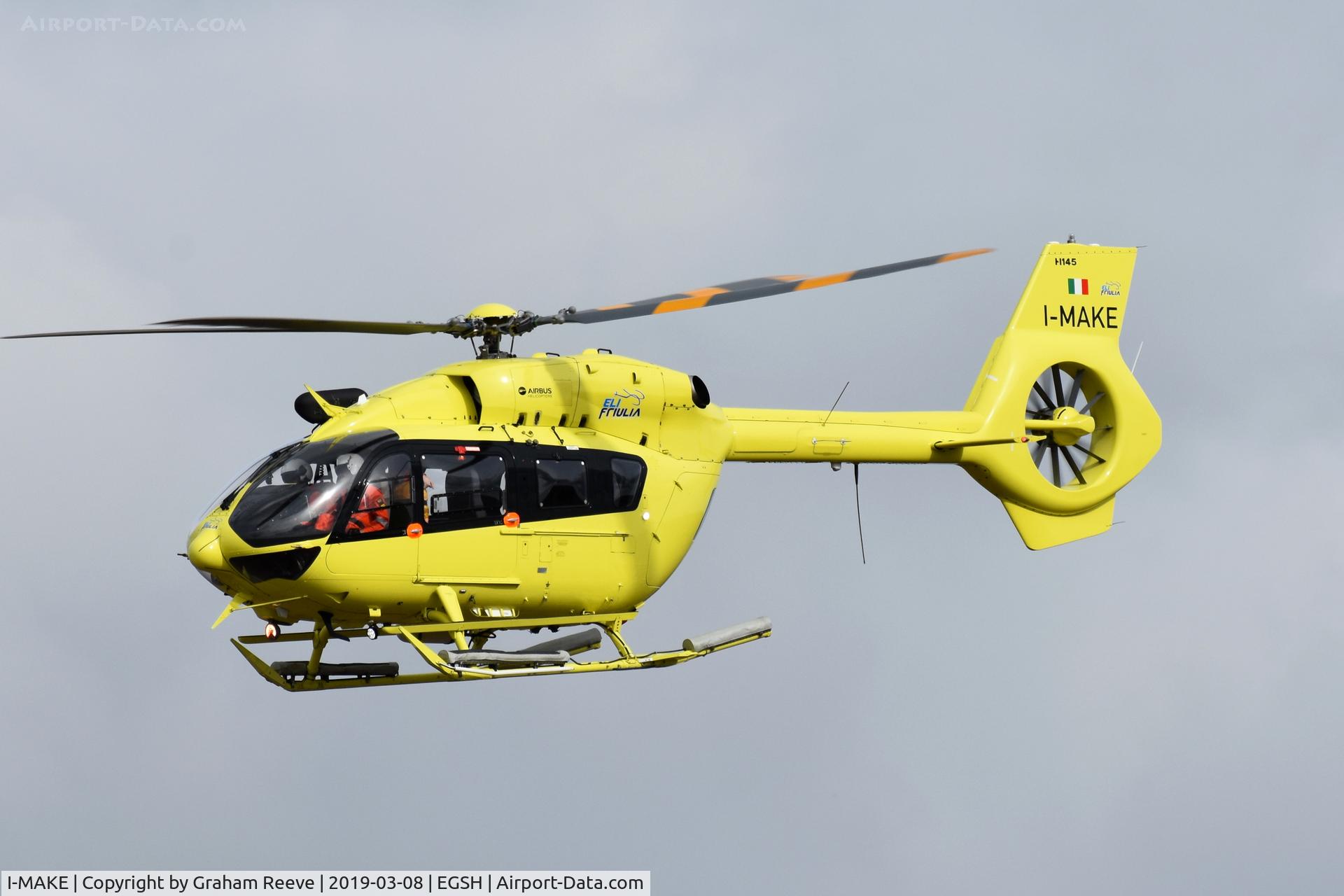 I-MAKE, 2016 Airbus Helicopters H-145 (BK-117D-2) C/N 20091, On approach to Norwich.