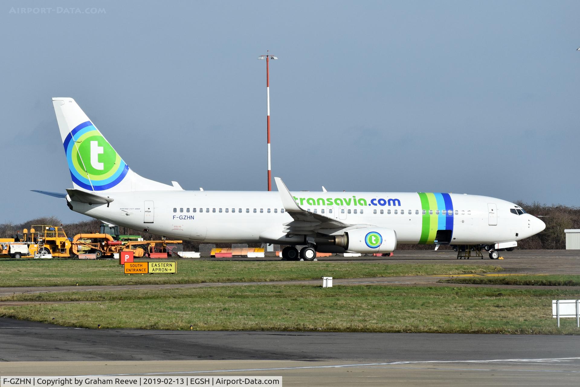 F-GZHN, 1999 Boeing 737-85H C/N 29445, Parked at Norwich.