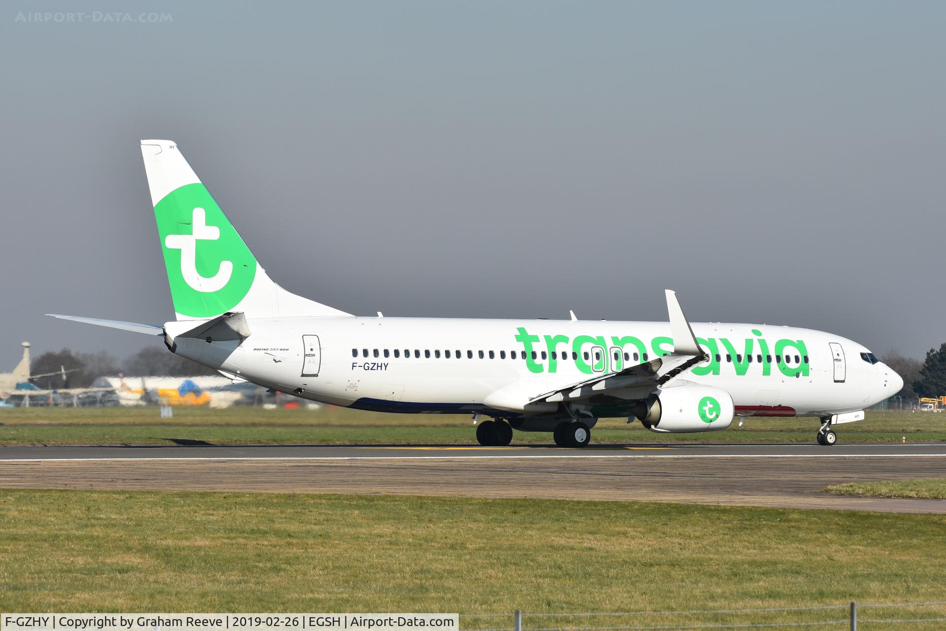 F-GZHY, 2016 Boeing 737-8K2 C/N 41344, Departing from Norwich.