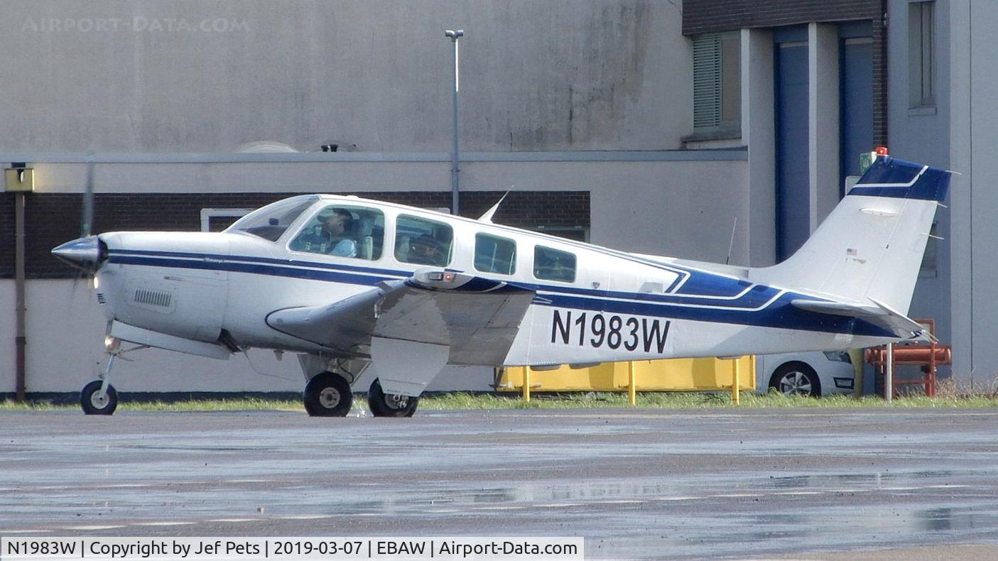 N1983W, 1988 Beech A36 Bonanza 36 C/N E-2423, At Antwerp Airport.
